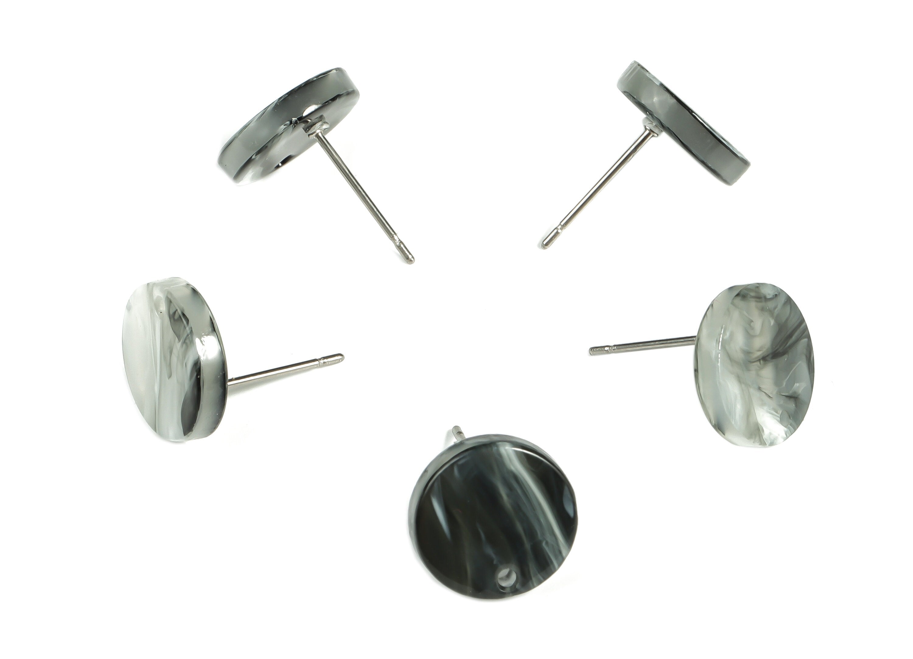 Acrylic Round Earring Post - Acrylic Round Earring Stud - Earring Post Findings - Color Code: A626- 11.84x11.84x2.64mm - AC1139-A626 - DOMEDBAZAAR