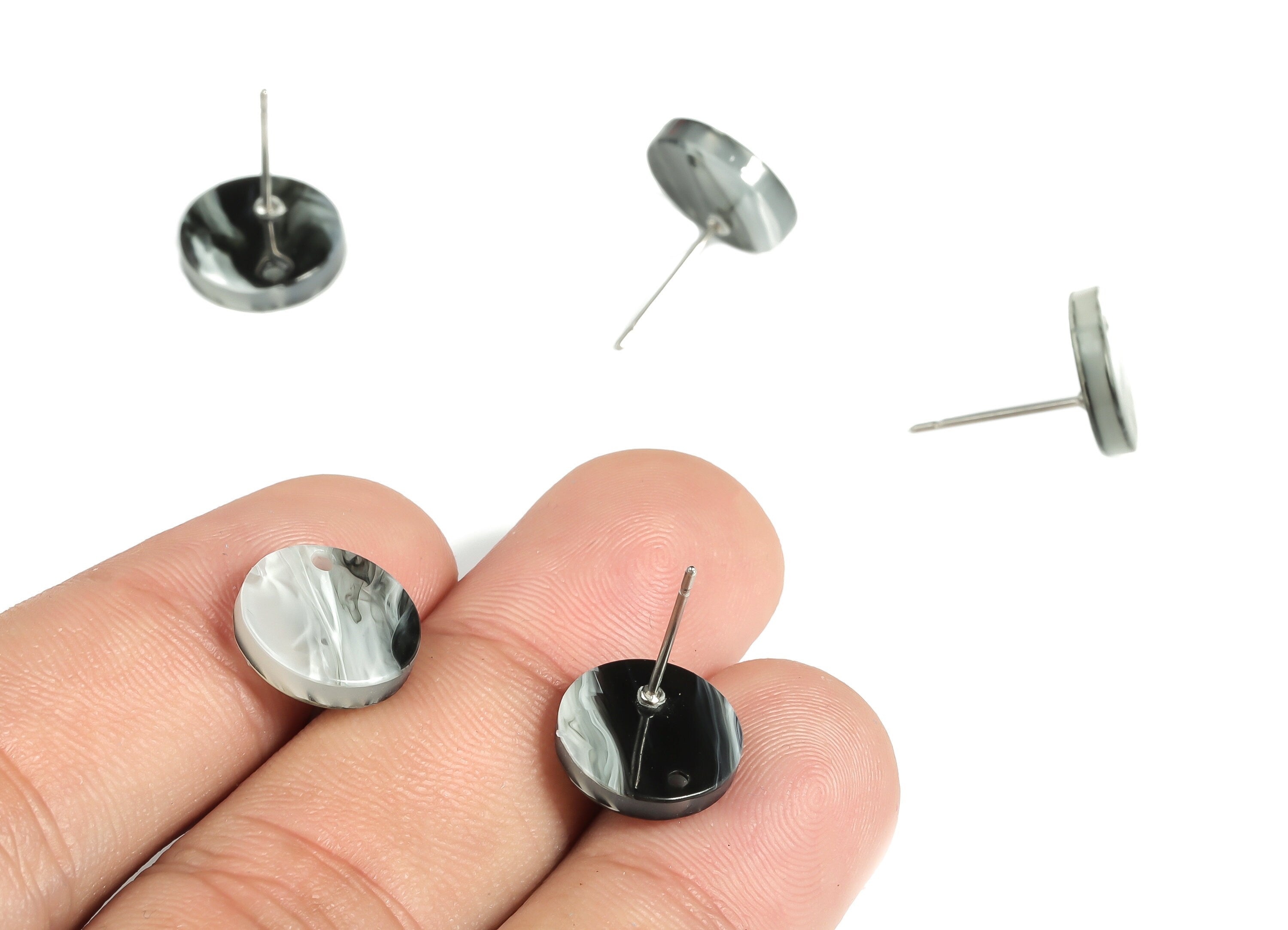 Acrylic Round Earring Post - Acrylic Round Earring Stud - Earring Post Findings - Color Code: A626- 11.84x11.84x2.64mm - AC1139-A626 - DOMEDBAZAAR