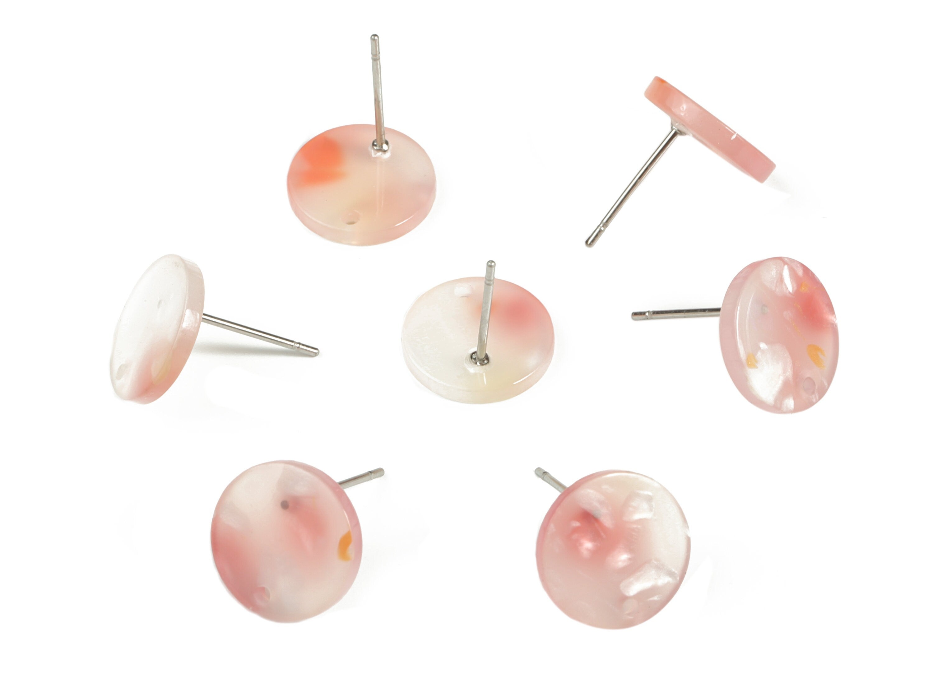 Acrylic Round Earring Post - Acrylic Round Earring Stud - Earring Post Findings - Color Code: A604- 11.71x11.66x1.80mm - AC1139-A604 - DOMEDBAZAAR