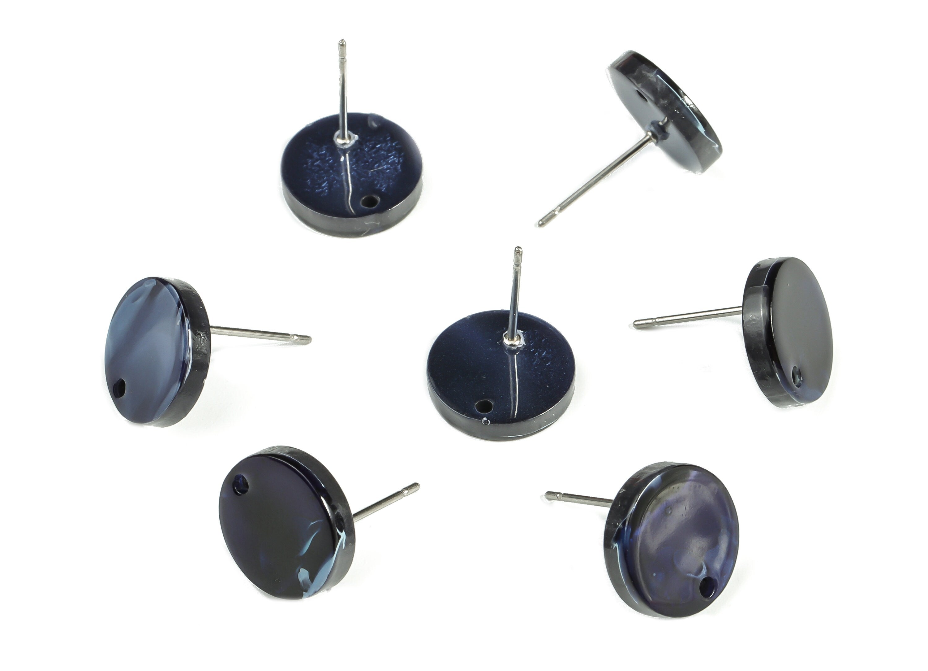 Acrylic Round Earring Post - Acrylic Round Earring Stud - Earring Post Findings - Color Code: A634- 11.71x11.74x2.53mm - AC1139-A634 - DOMEDBAZAAR