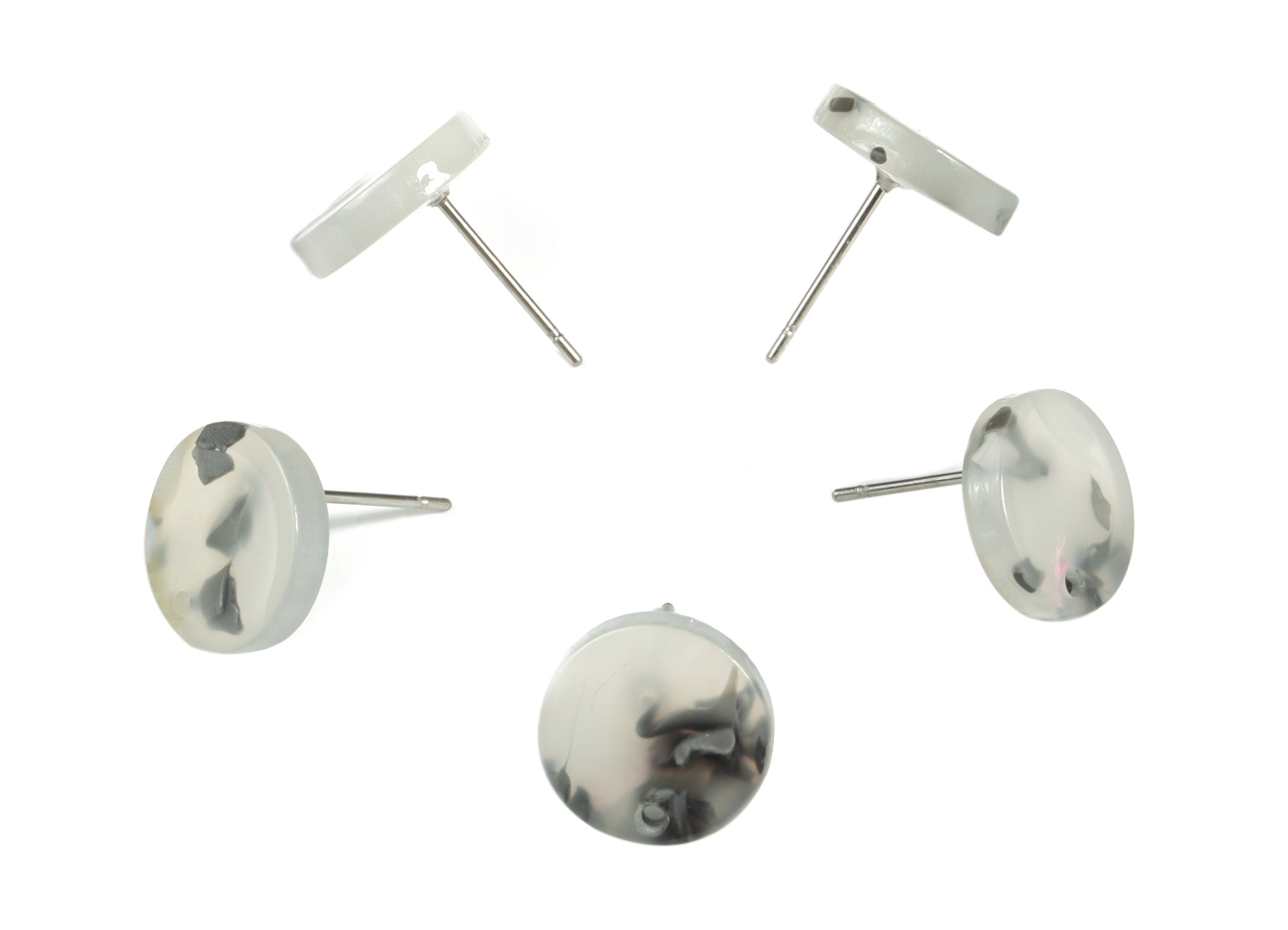 Acrylic Round Earring Post - Acrylic Round Earring Stud - Earring Post Findings - Color Code: A606- 11.83x11.71x2.77mm - AC1139-A606 - DOMEDBAZAAR