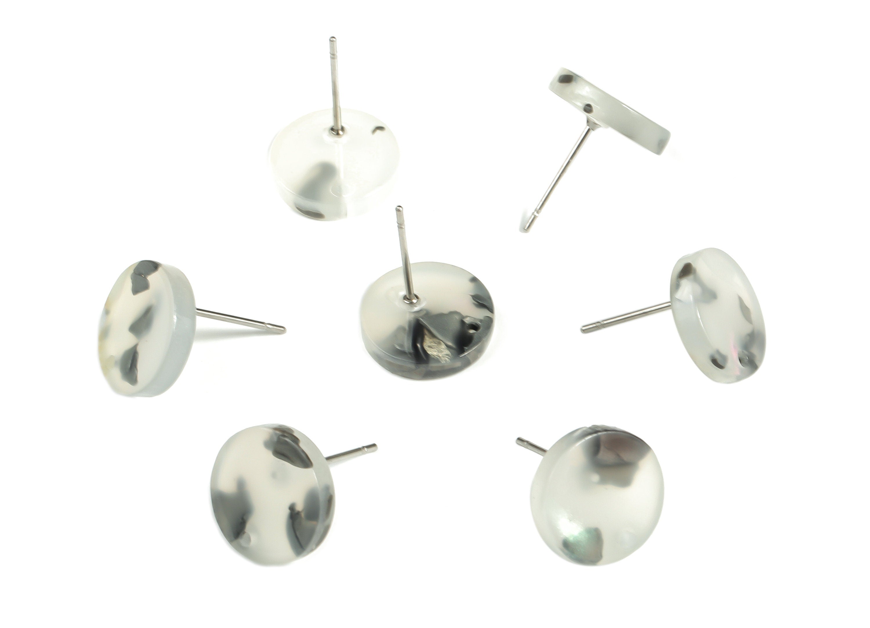 Acrylic Round Earring Post - Acrylic Round Earring Stud - Earring Post Findings - Color Code: A606- 11.83x11.71x2.77mm - AC1139-A606 - DOMEDBAZAAR