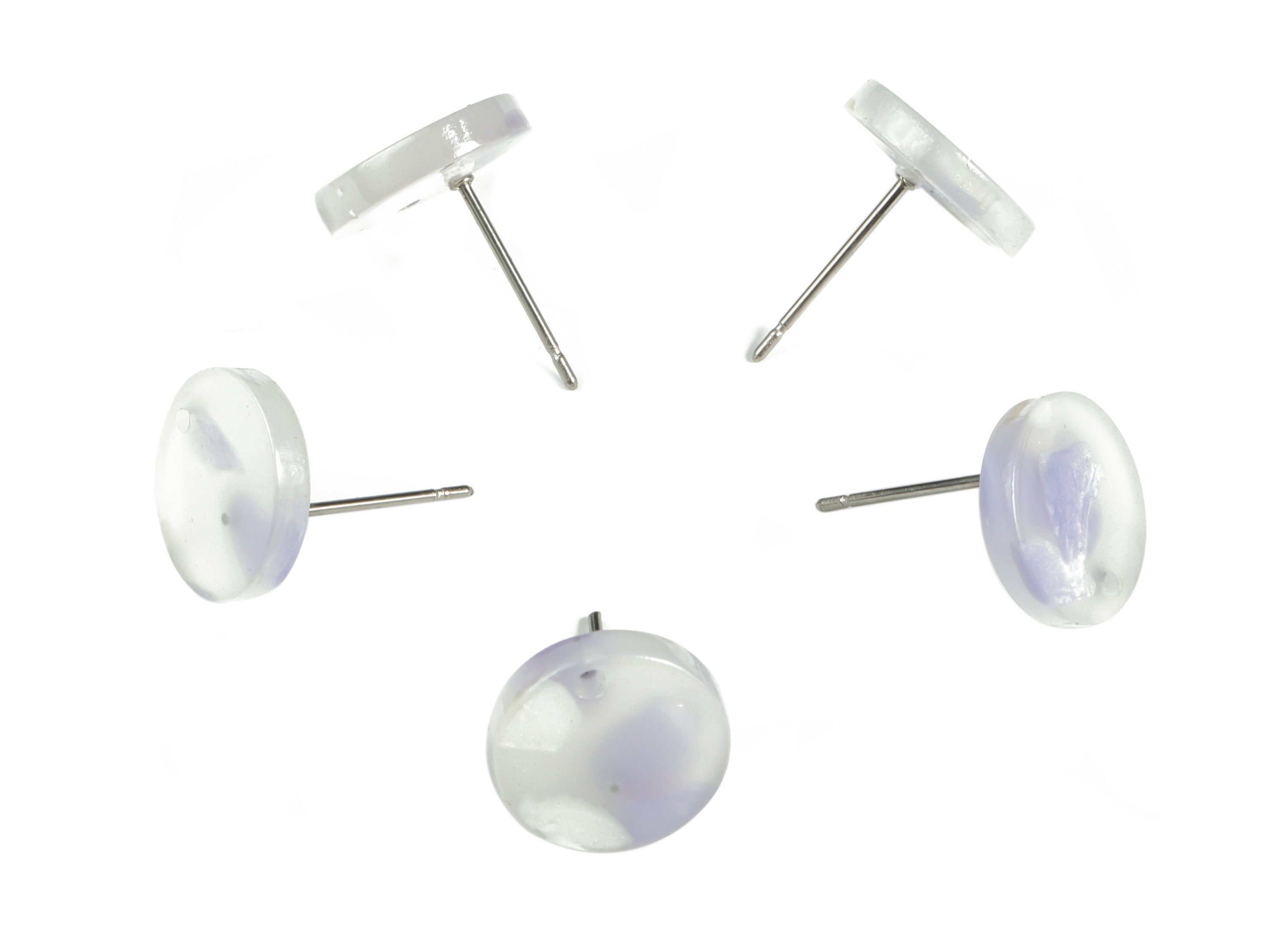 Acrylic Round Earring Stud - Acrylic Round Earring Post - Earring Post Findings - Color Code: A594- 11.78x11.77x2.37mm - AC1139-A594 - DOMEDBAZAAR