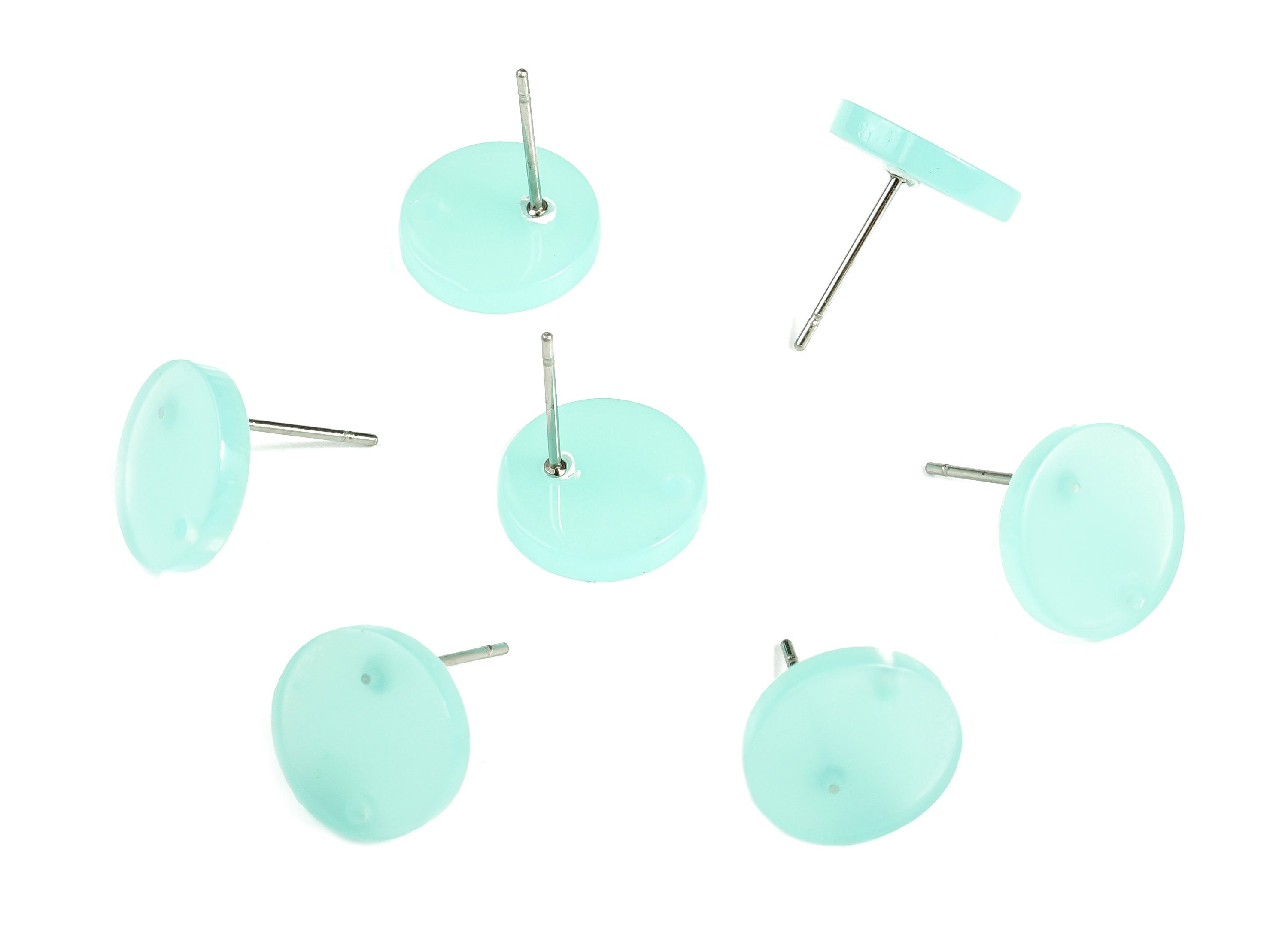 Acrylic Round Earring Post - Acrylic Round Earring Stud - Earring Post Findings - Color Code: A612- 11.81x11.63x2.26mm - AC1139-A612 - DOMEDBAZAAR