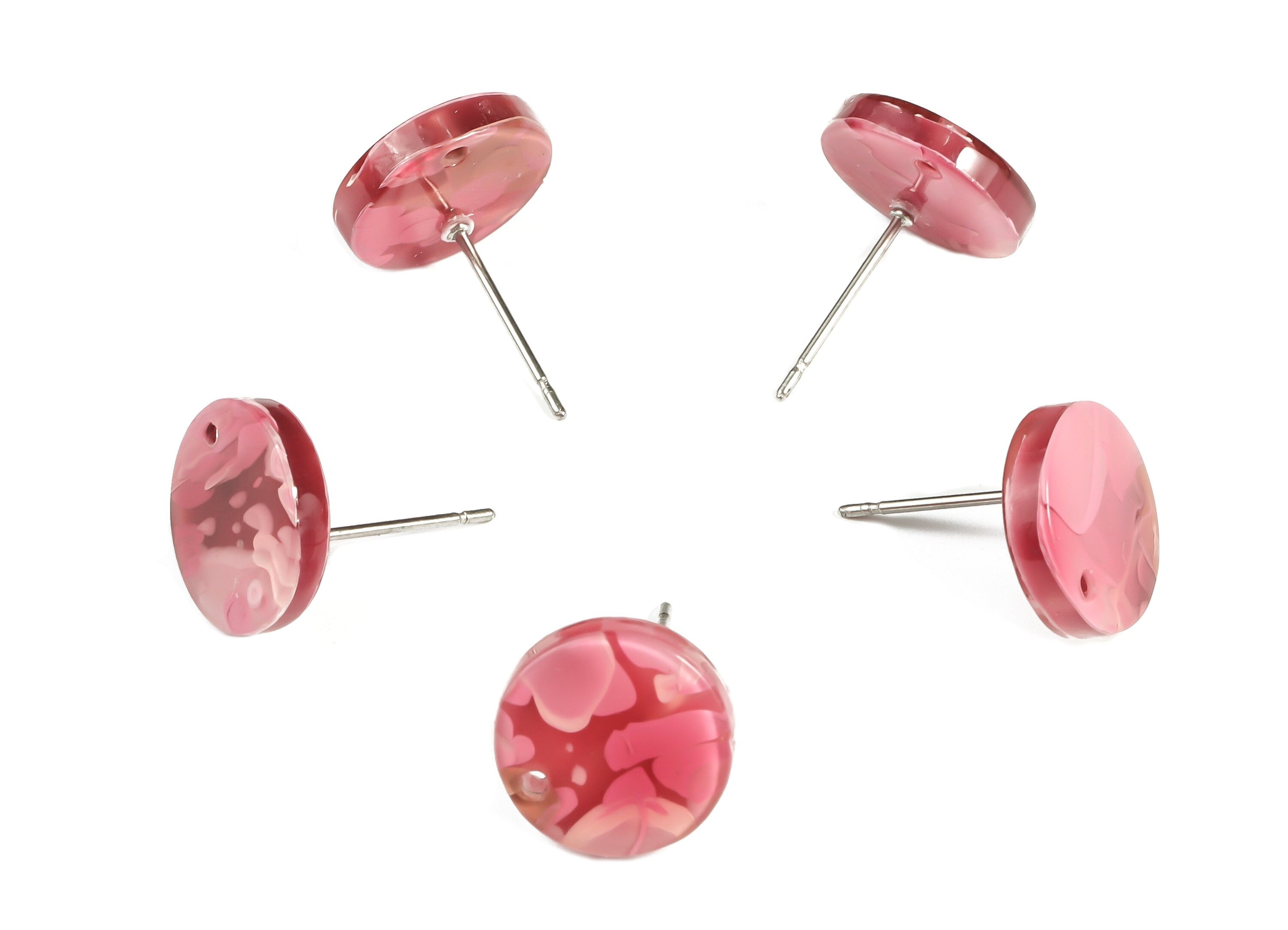 Acrylic Round Earring Post - Acrylic Round Earring Stud - Earring Post Findings - Color Code: A632- 11.87x11.77x2.72mm - AC1139-A632 - DOMEDBAZAAR