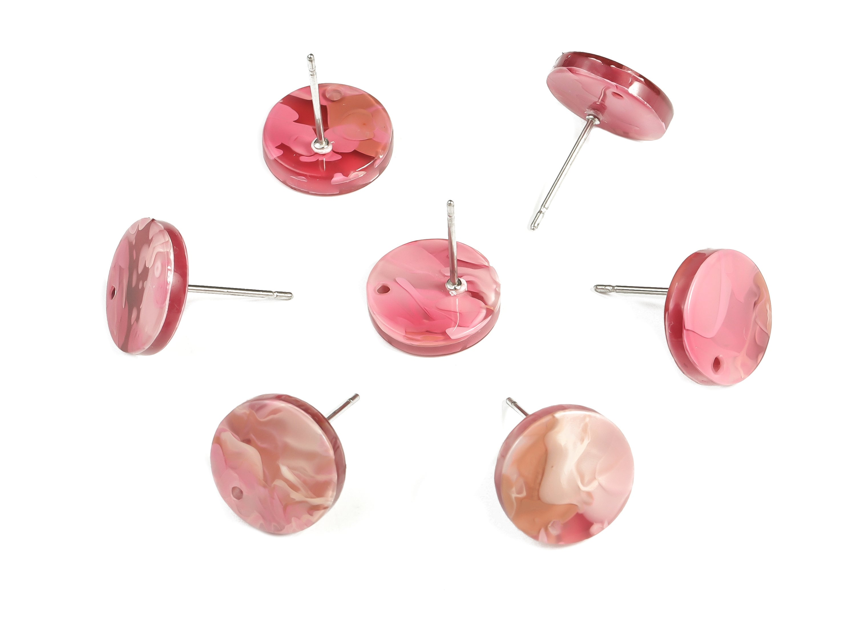 Acrylic Round Earring Post - Acrylic Round Earring Stud - Earring Post Findings - Color Code: A632- 11.87x11.77x2.72mm - AC1139-A632 - DOMEDBAZAAR