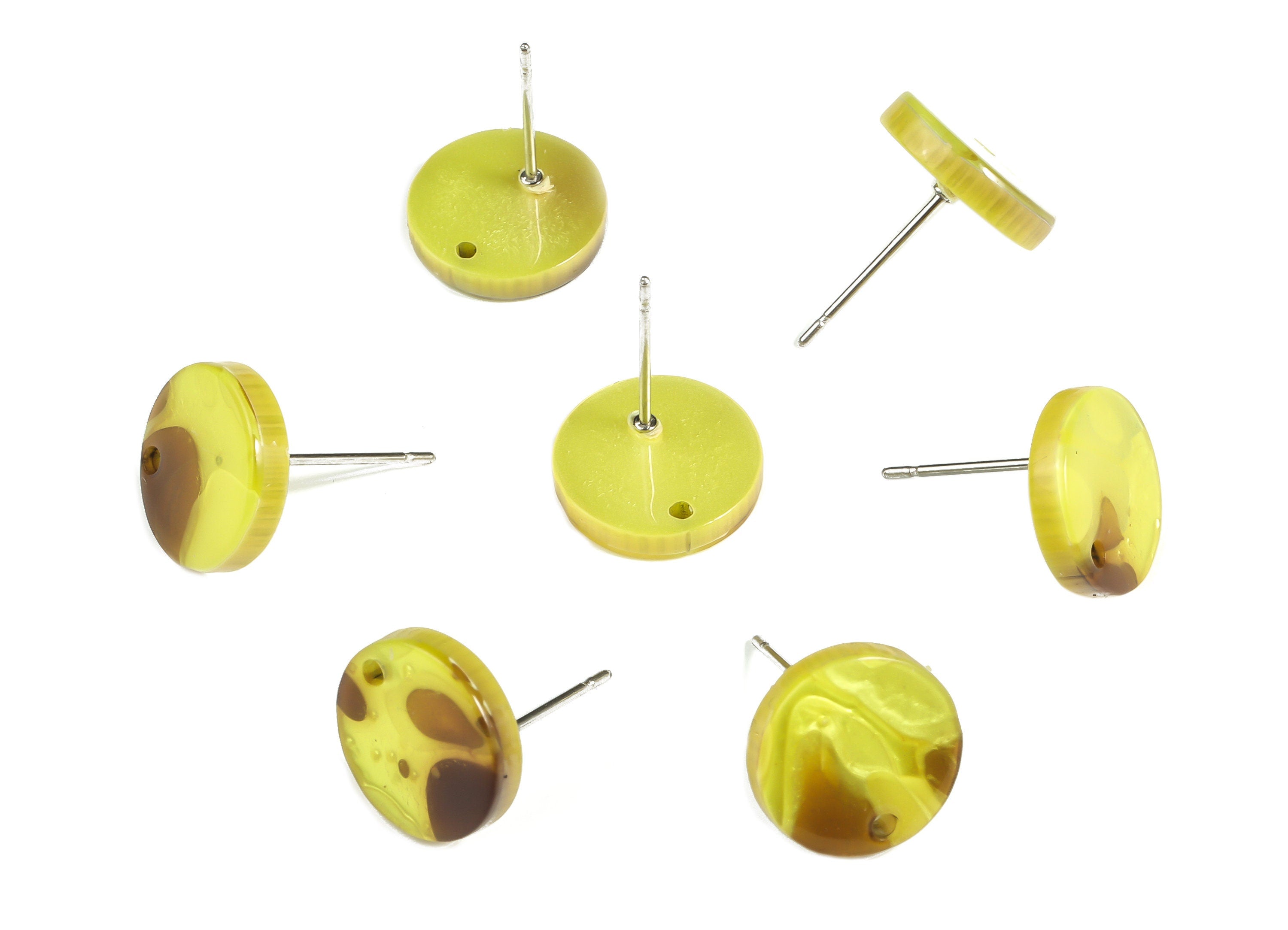 Acrylic Round Earring Post - Acrylic Round Earring Stud - Earring Post Findings - Color Code: A619- 11.91x11.86x2.65mm - AC1139-A619 - DOMEDBAZAAR