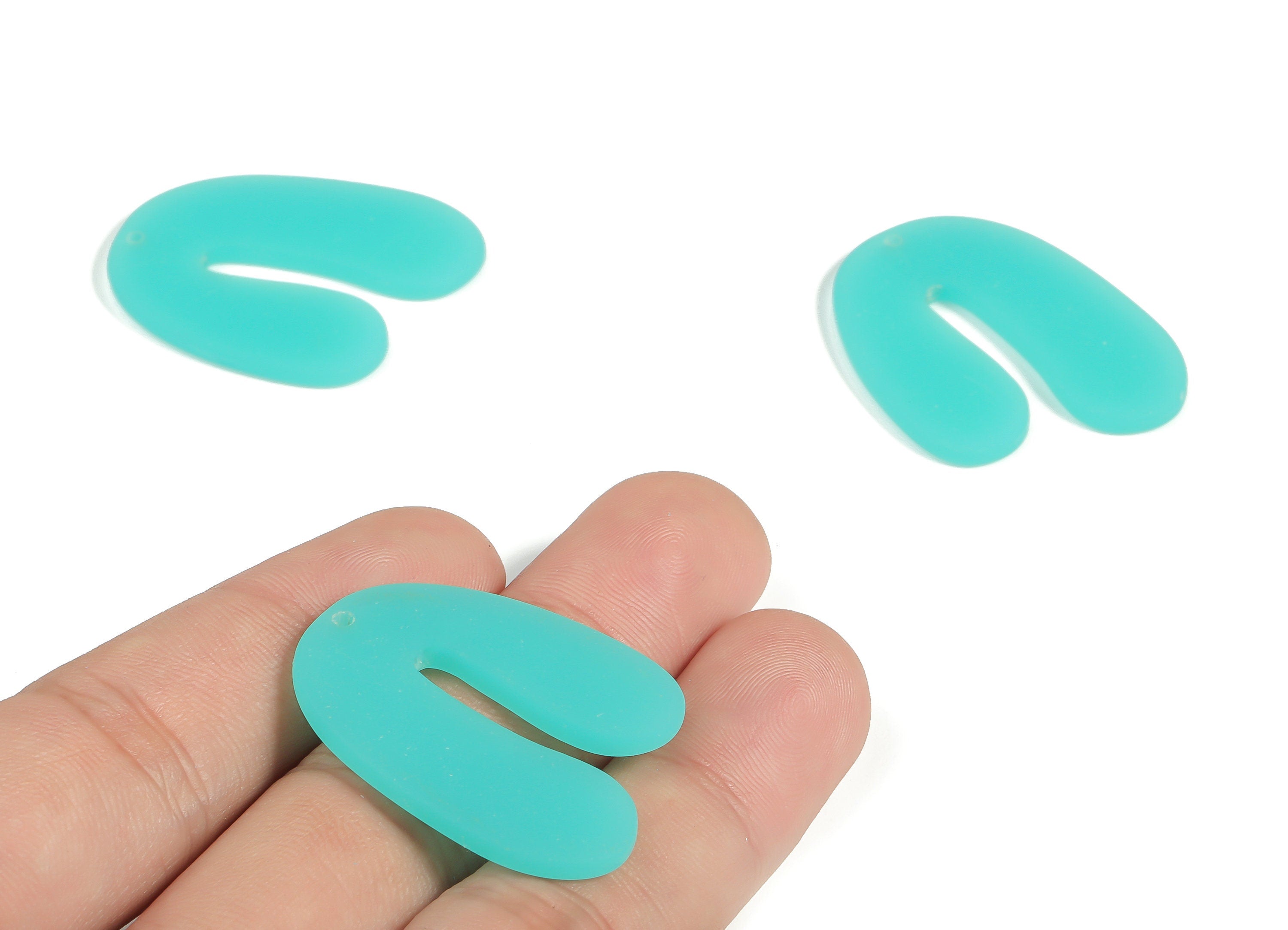 Acrylic U Earring Charms- Acrylic U Shape Pendant - Earring Findings - Jewelry Supplies - Color Code: A642 -35.76x27.22x2.63mm - AC2266-A642 - DOMEDBAZAAR