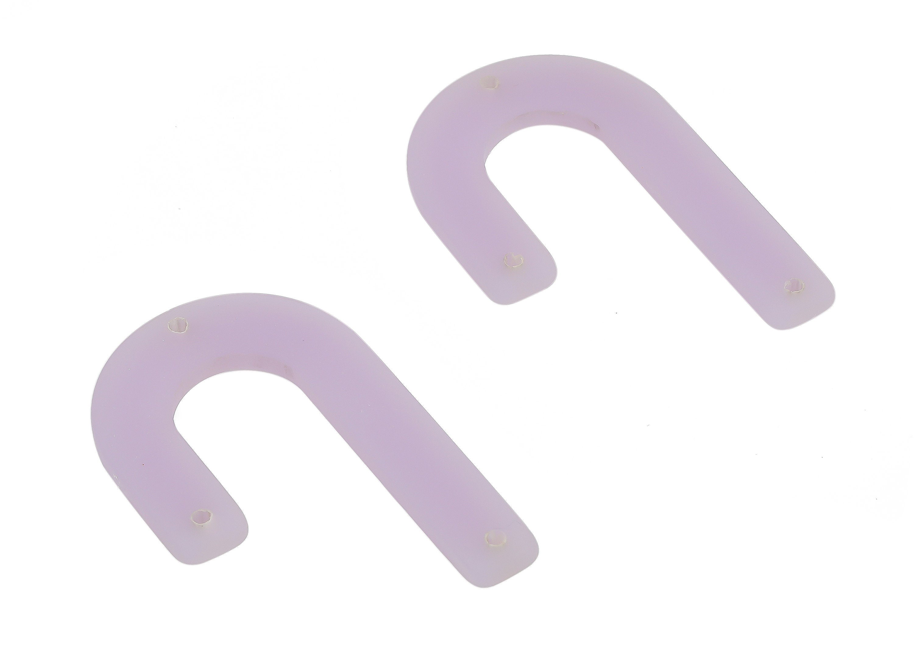 Acrylic Geometric Earring Connector - Matte U Acrylic Charms - Jewelry Supplies - 3 Holes - Color Code:A643 - 34.54x21.5x2.7mm - AC2267-A643 - DOMEDBAZAAR