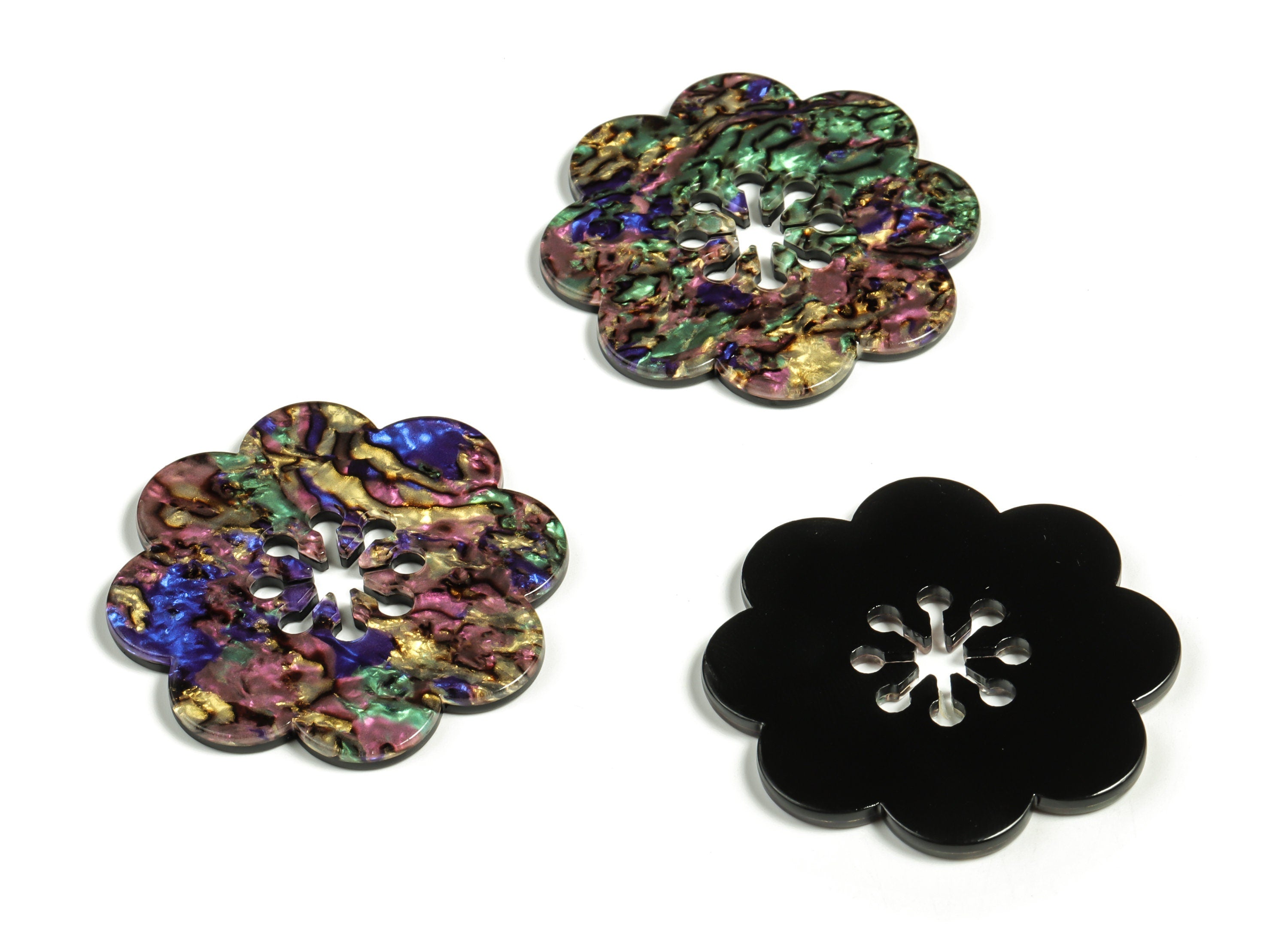 Acrylic Flower Shaped Charm - Flower Earring Charm - Flower Pendant Charm - Jewelry Supply - Code A652 - 41.83x41.71x2.51mm- AC2291-A652 - DOMEDBAZAAR