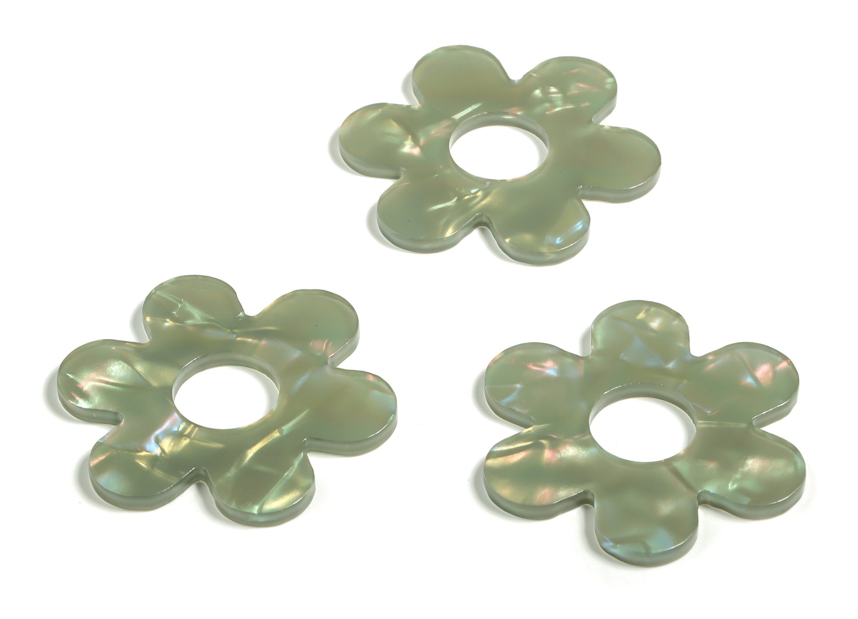 Acrylic Flower Shaped Charm - Flower Earring Charm - Flower Pendant Charm - Jewelry Supply - Code A655 -42.12x42.08x2.57mm- AC2290-A655 - DOMEDBAZAAR