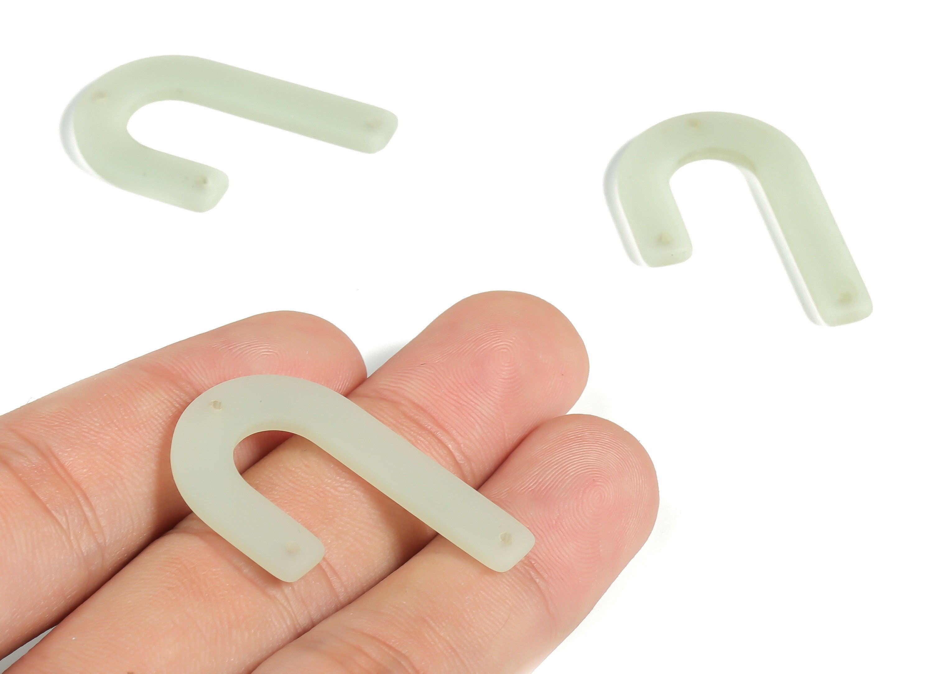 Acrylic Geometric Earring Connector- Matte U Acrylic Charms- Jewelry Supplies- 3 Holes - Color Code: A647 - 34.33x21.59x2.63mm - AC2267-A647 - DOMEDBAZAAR