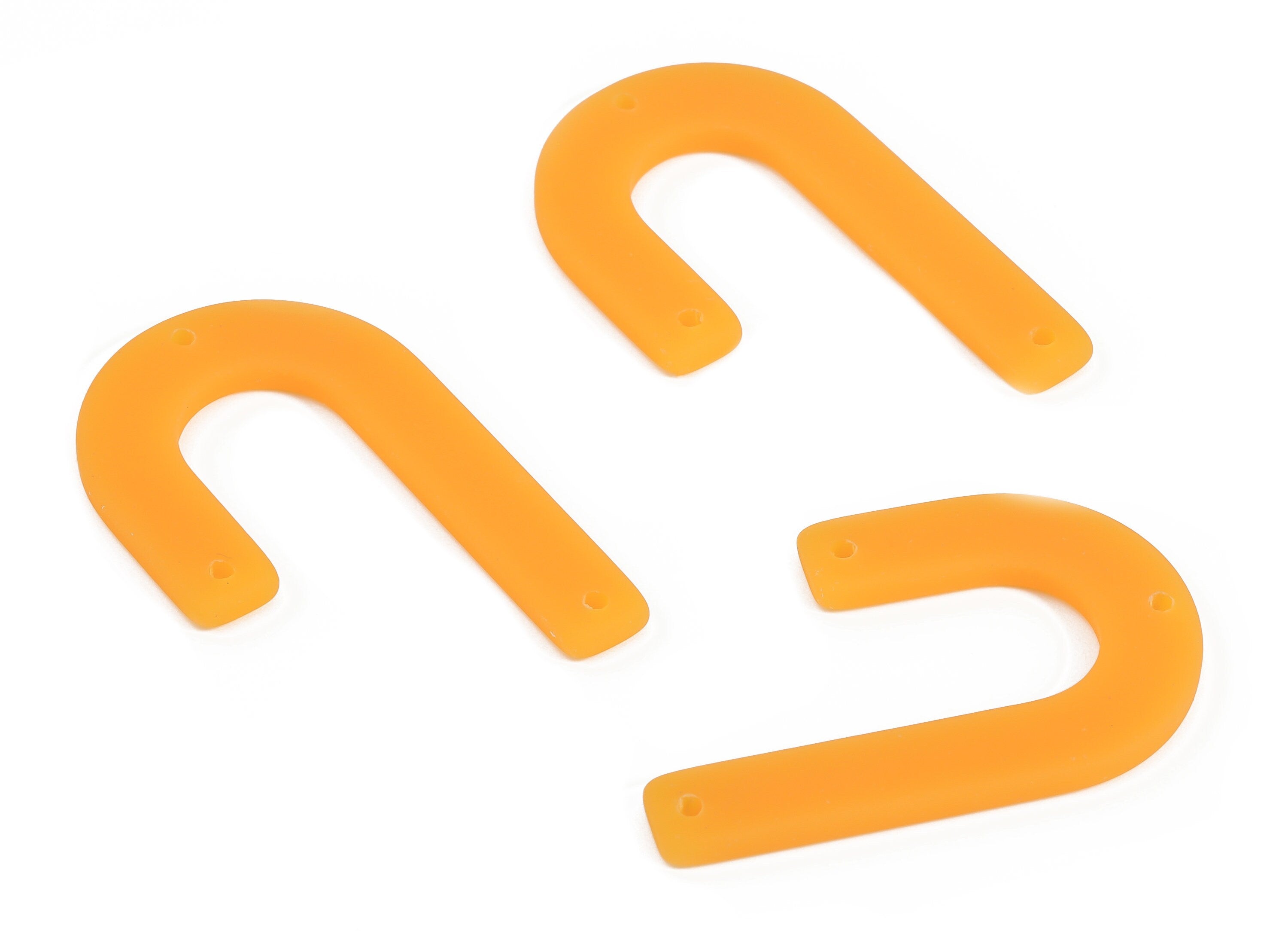 Acrylic Geometric Earring Connector- Matte U Acrylic Charms- Jewelry Supplies- 3 Holes - Color Code: A650 - 34.55x21.67x2.59mm - AC2267-A650 - DOMEDBAZAAR