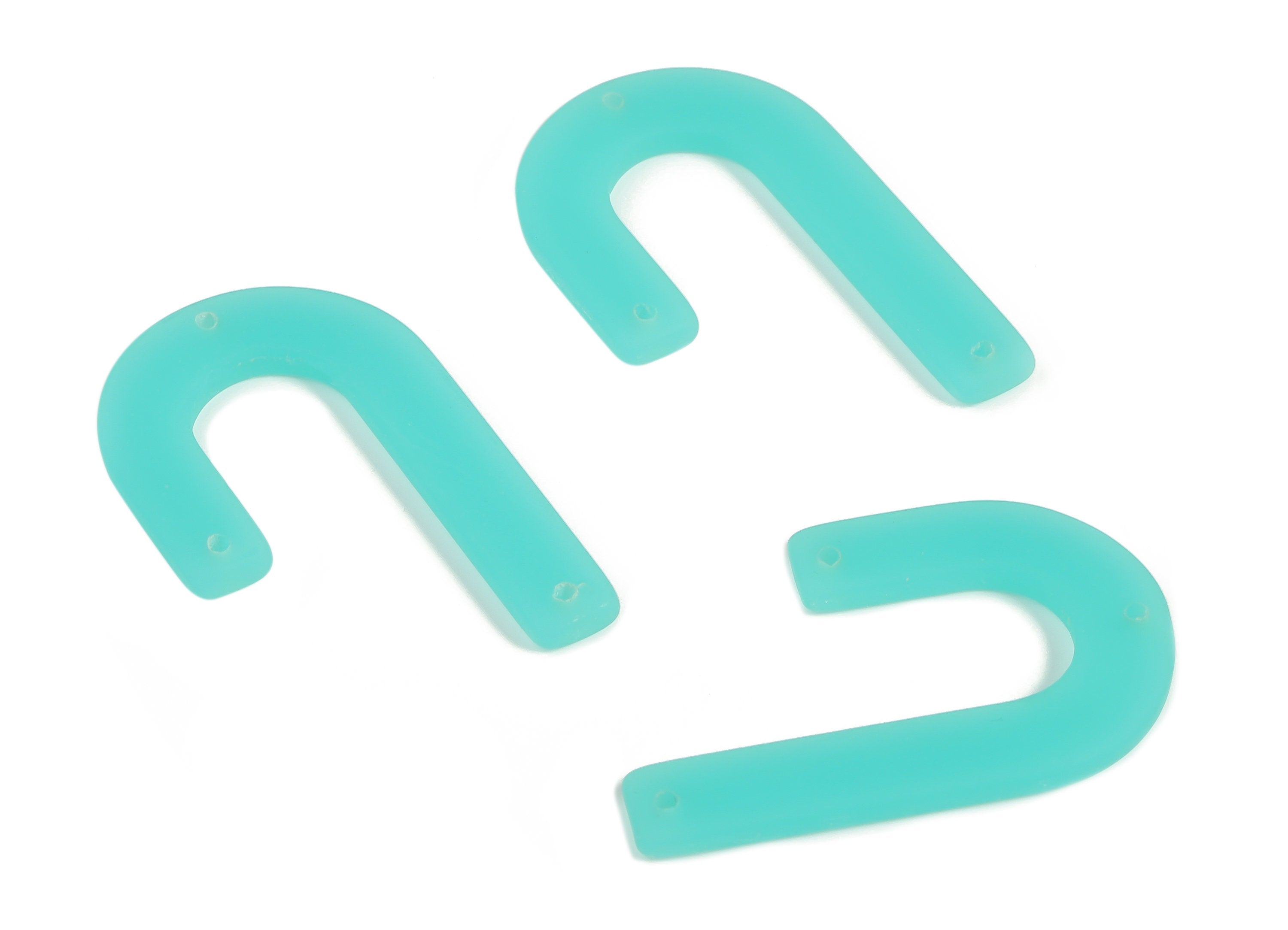 Acrylic Geometric Earring Connector- Matte U Acrylic Charms - Jewelry Supplies- 3 Holes -Color Code: A642 - 34.53x21.64x2.66mm - AC2267-A642 - DOMEDBAZAAR