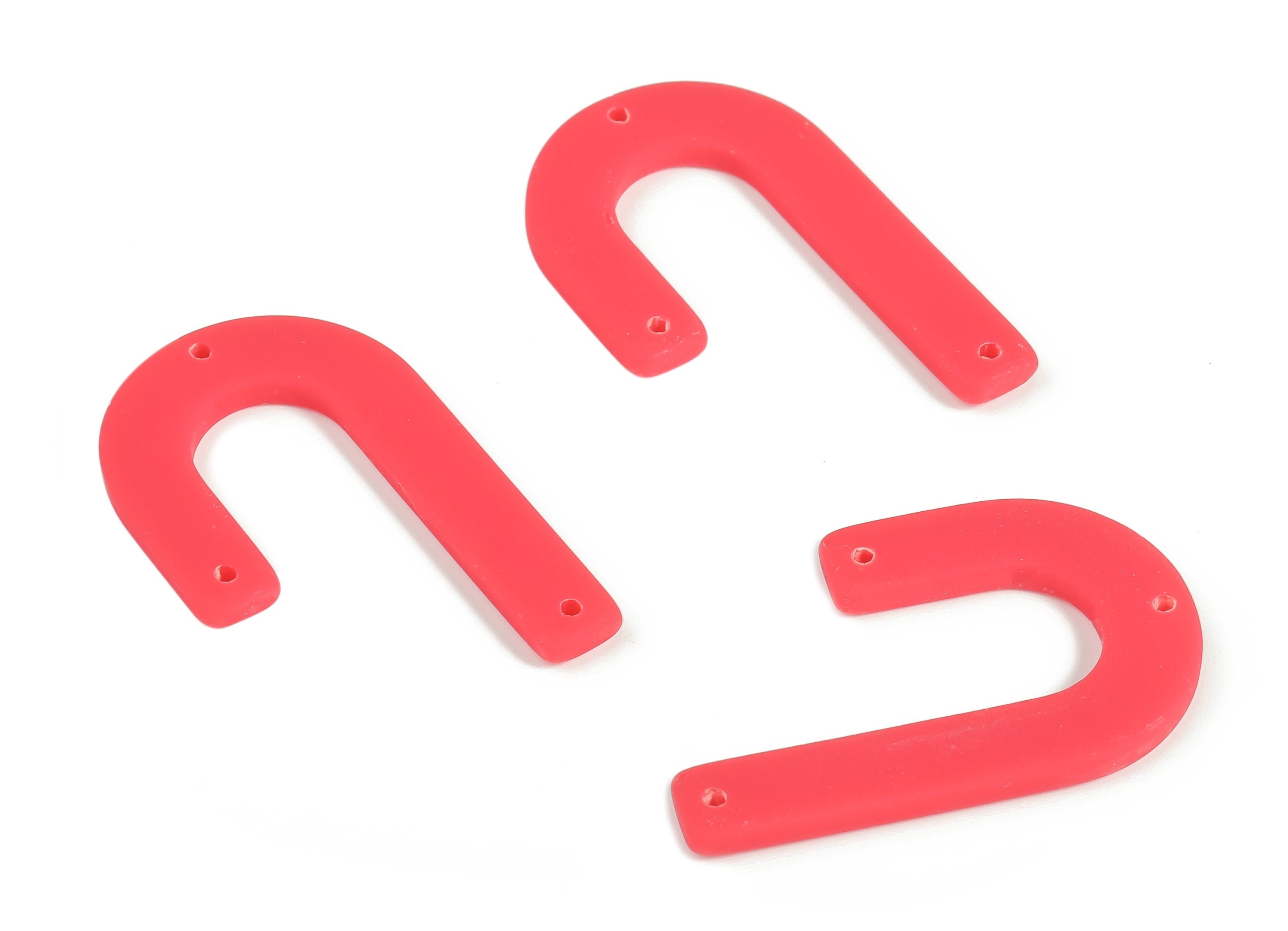 Acrylic Geometric Earring Connector - Matte U Acrylic Charms - Jewelry Supplies - 3 Holes - Color Code:A638 - 34.42x21.7x2.5mm - AC2267-A638 - DOMEDBAZAAR