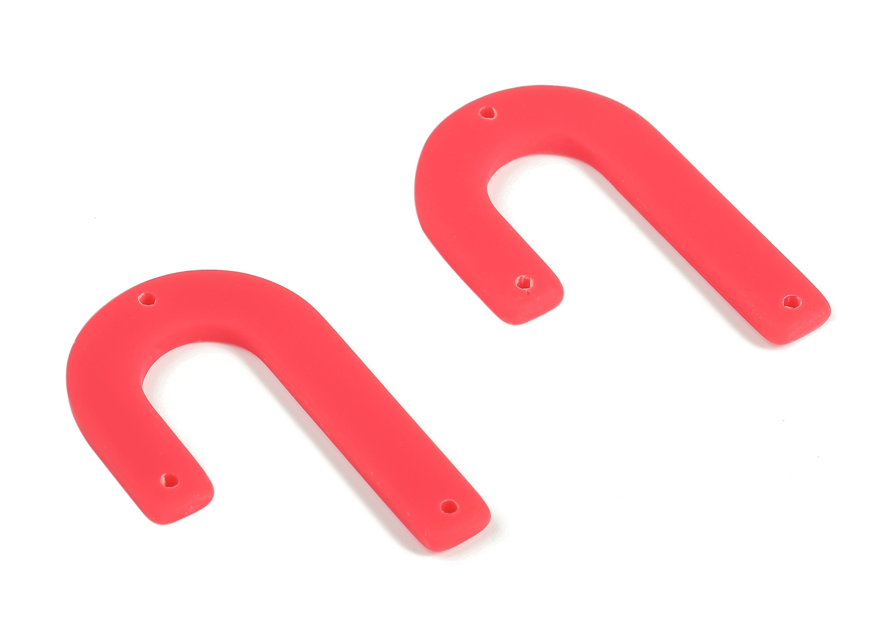 Acrylic Geometric Earring Connector - Matte U Acrylic Charms - Jewelry Supplies - 3 Holes - Color Code:A638 - 34.42x21.7x2.5mm - AC2267-A638 - DOMEDBAZAAR