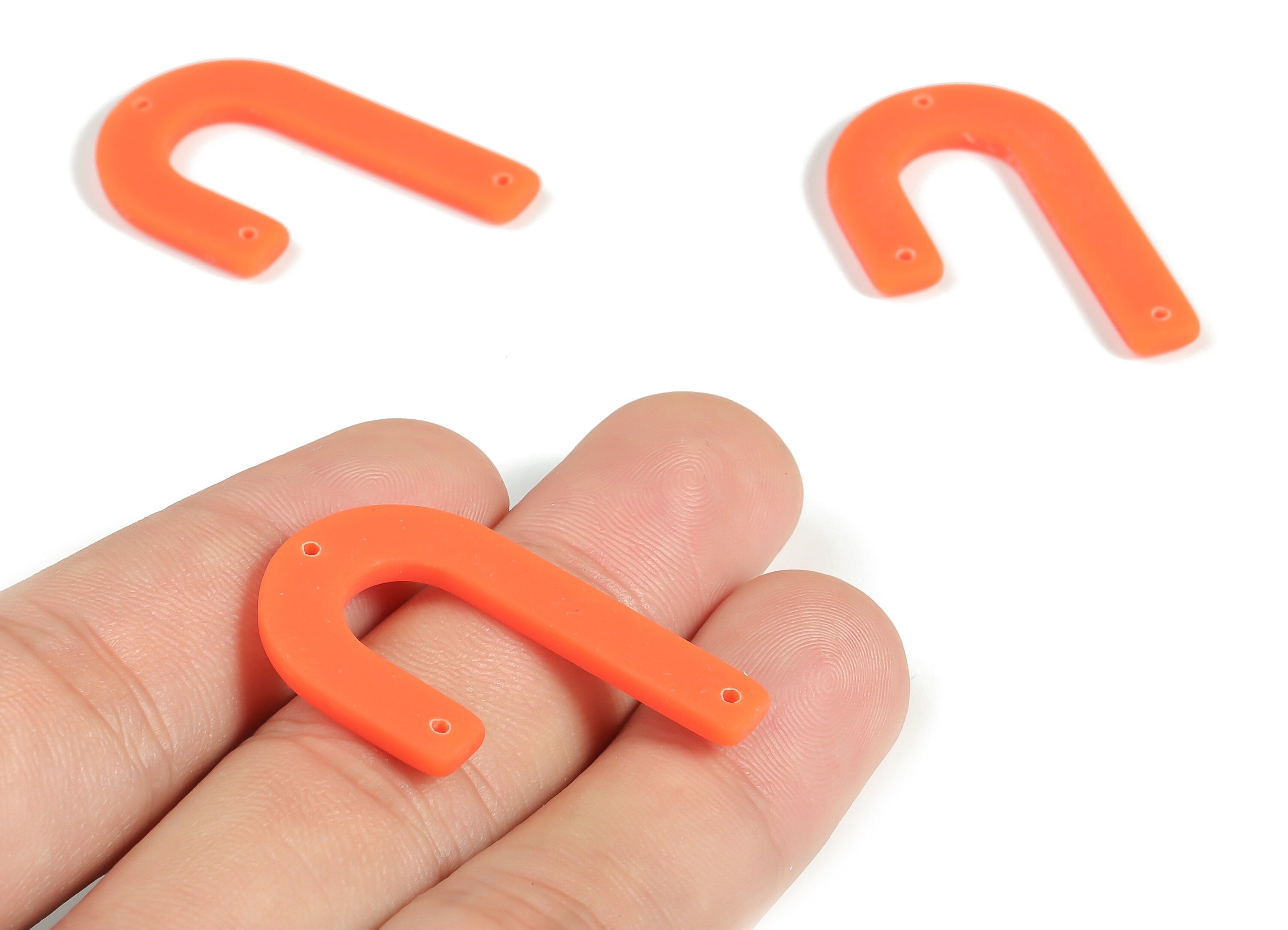 Acrylic Geometric Earring Connector- Matte U Acrylic Charms- Jewelry Supplies- 3 Holes - Color Code: A641 - 34.55x21.39x2.73mm - AC2267-A641 - DOMEDBAZAAR