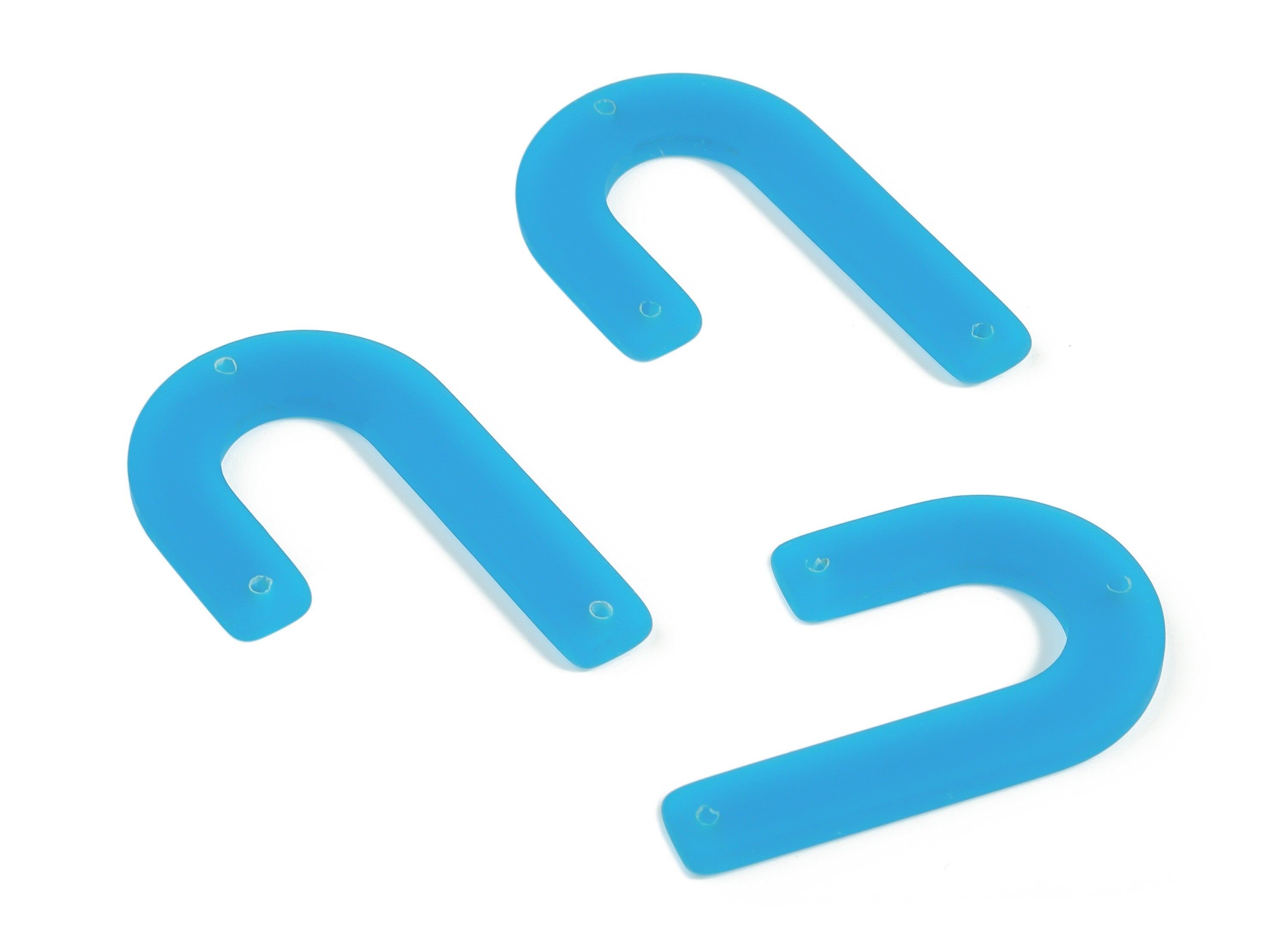 Acrylic Geometric Earring Connector- Matte U Acrylic Charms- Jewelry Supplies- 3 Holes - Color Code: A640 - 35.48x21.40x2.75mm - AC2267-A640 - DOMEDBAZAAR