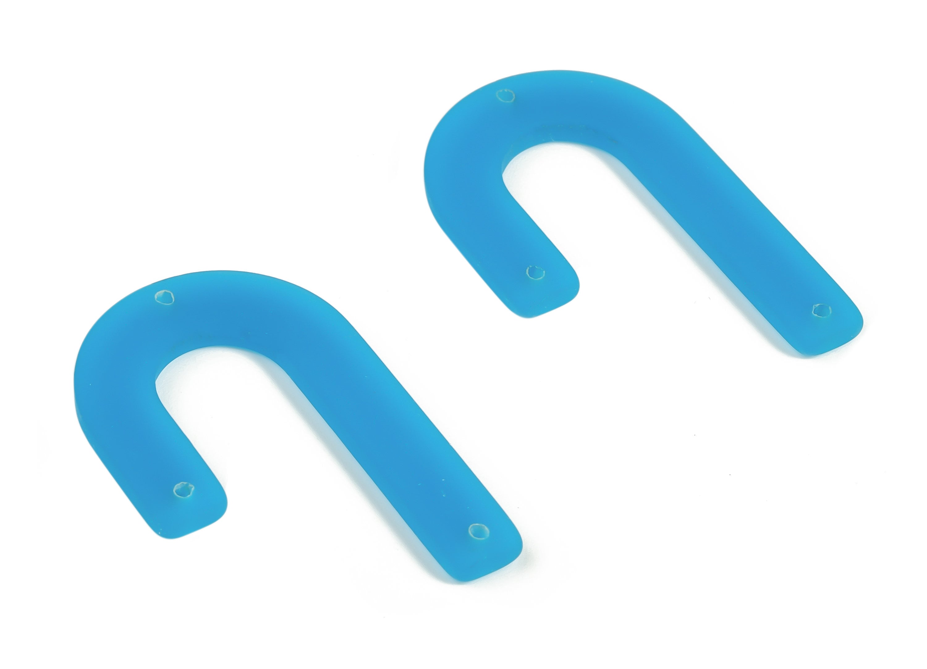 Acrylic Geometric Earring Connector- Matte U Acrylic Charms- Jewelry Supplies- 3 Holes - Color Code: A640 - 35.48x21.40x2.75mm - AC2267-A640 - DOMEDBAZAAR