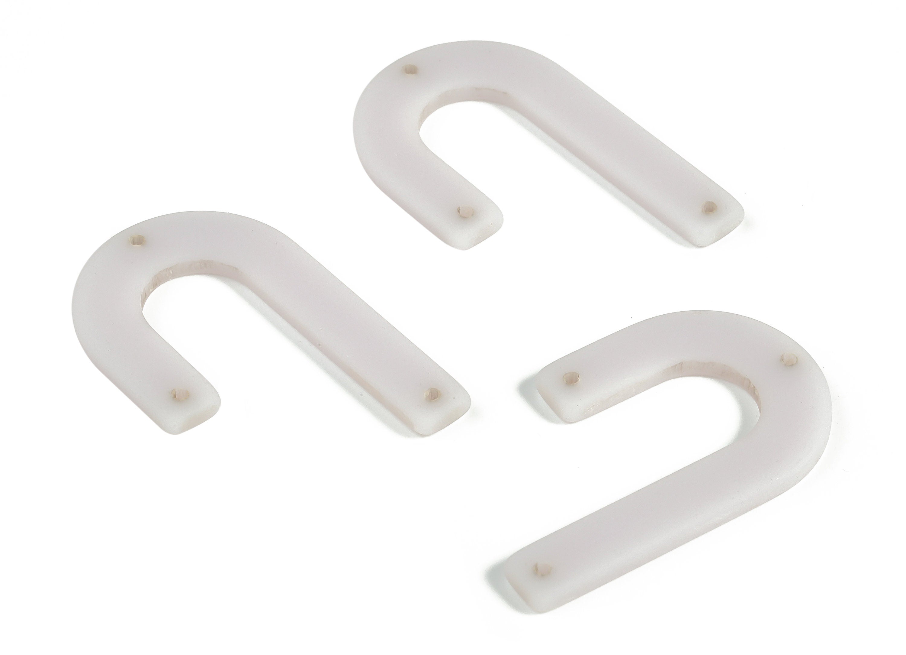 Acrylic Geometric Earring Connector- Matte U Acrylic Charms- Jewelry Supplies- 3 Holes - Color Code: A648 - 35.37x21.60x2.57mm - AC2267-A648 - DOMEDBAZAAR