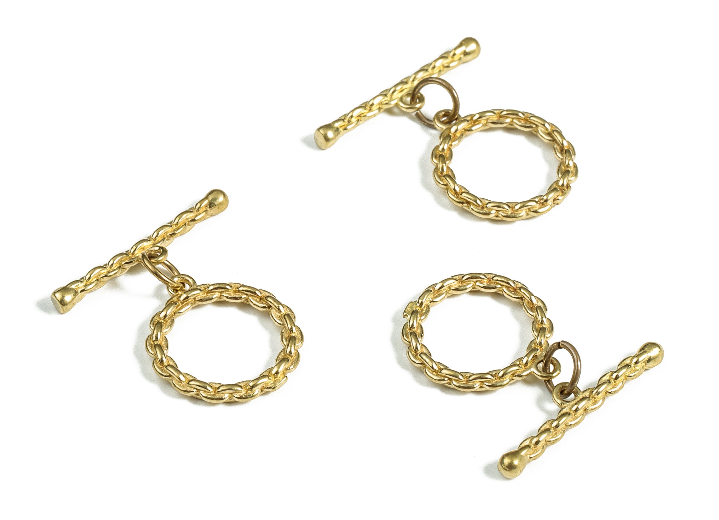 Brass Toggle Clasp - Brass Plated Toggle Clasp – Brass Plated Round Toggle Clasp – Jewelry Making Supplies - 21.82 × 20.41 × 2.08mm - PP4053 - DOMEDBAZAAR