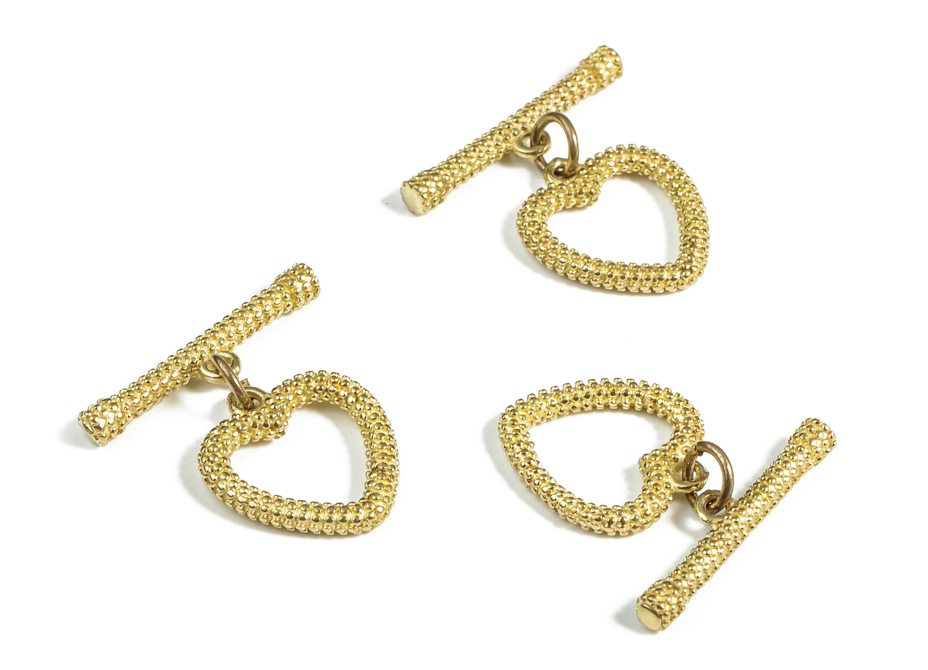 Brass Toggle Clasp - Brass Heart Toggle Clasp – Brass Plated Heart Toggle Clasp – Jewelry Making Supplies - 20.96× 20.89× 2.08mm - PP4054 - DOMEDBAZAAR