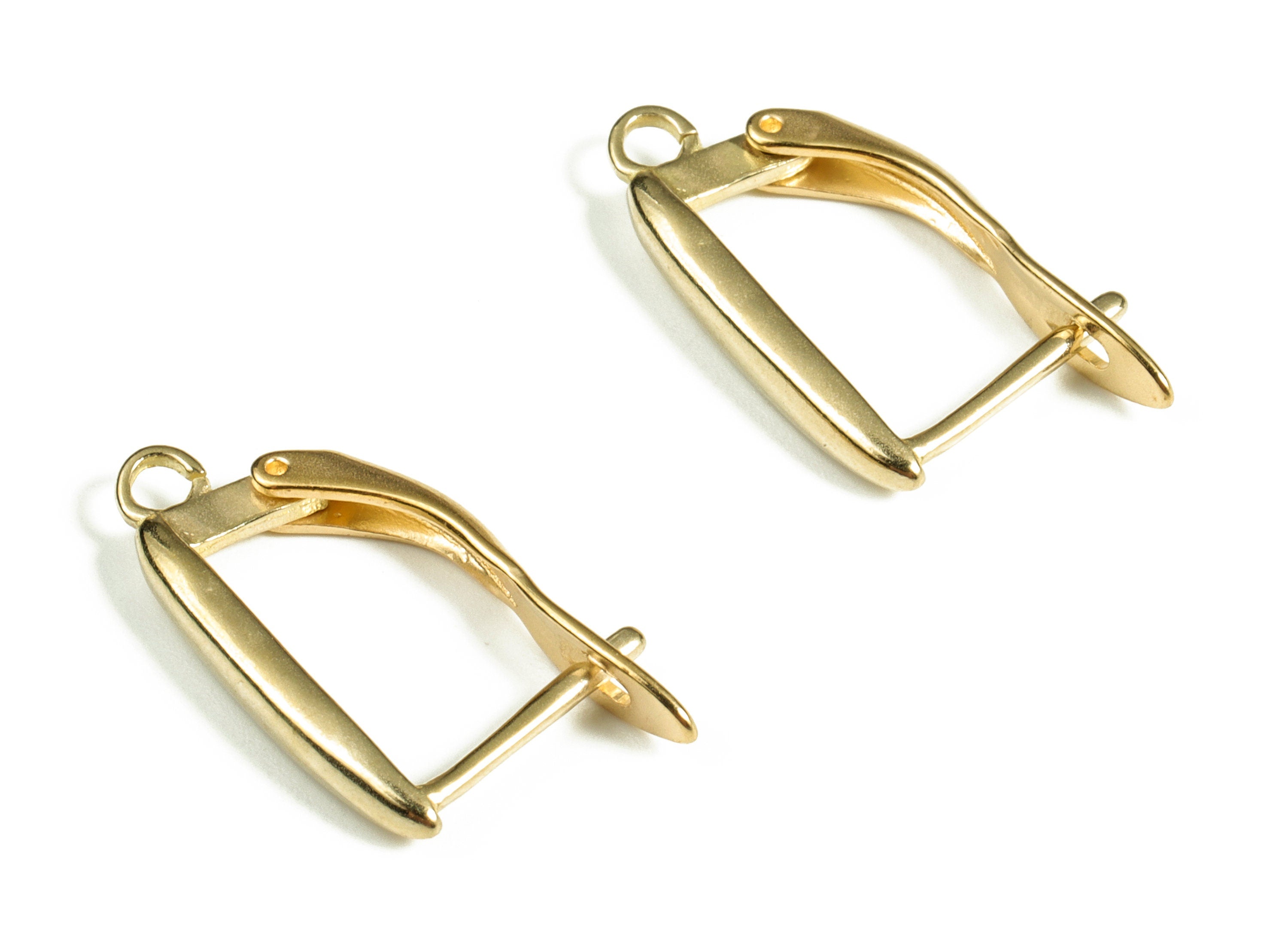 Brass Plain Bar Stud Earring – Raw Brass Stud Earring - Open Ring Earring - Jewelry Making – Earring Finding - 20.71× 11.21× 1.76mm - PP4076 - DOMEDBAZAAR