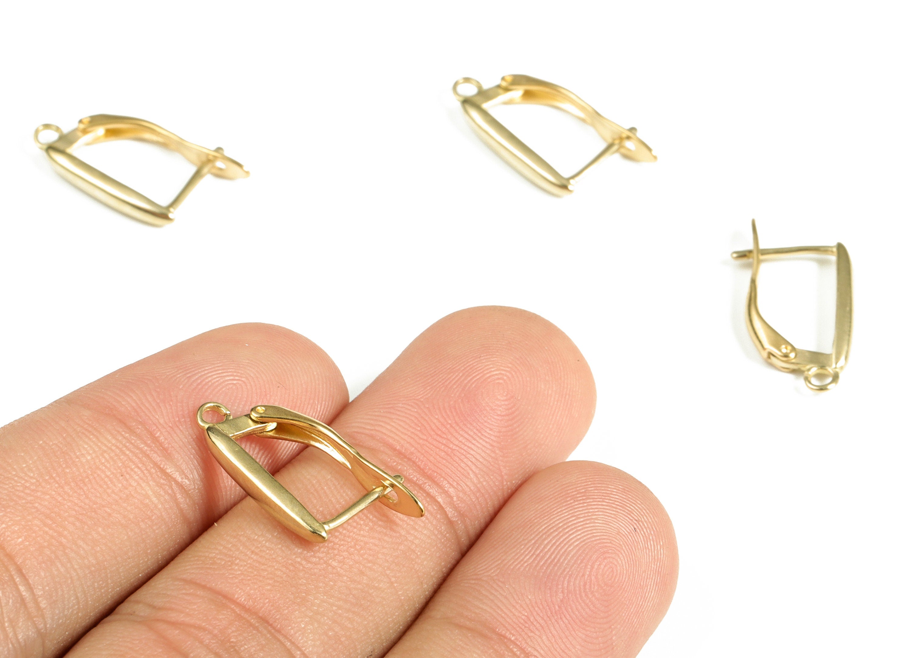 Brass Plain Bar Stud Earring – Raw Brass Stud Earring - Open Ring Earring - Jewelry Making – Earring Finding - 20.71× 11.21× 1.76mm - PP4076 - DOMEDBAZAAR