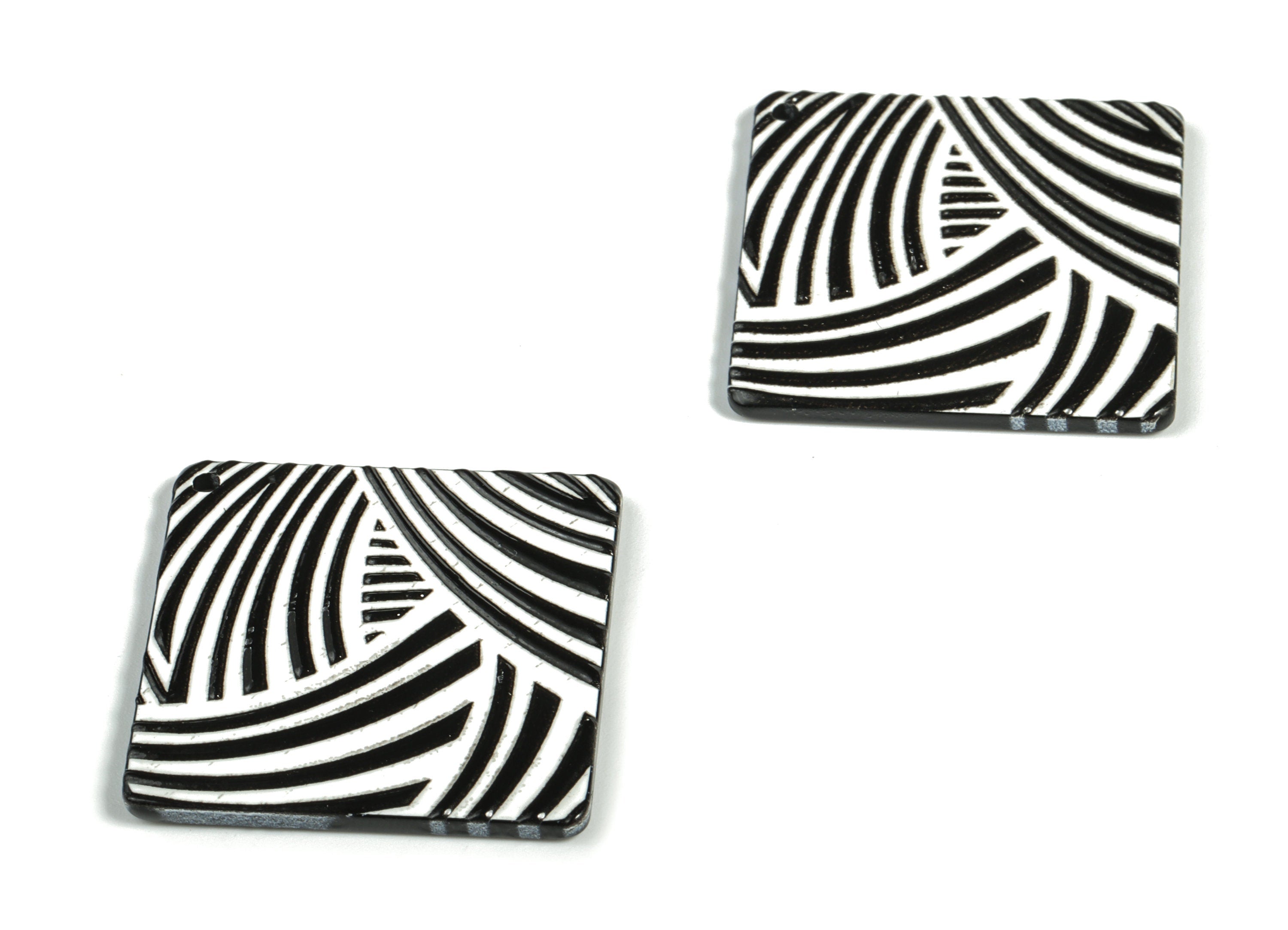 Acrylic Square Earring Charms - Acrylic Square Pendant - Earring Findings - Jewelry Making Supplies - 32.39x32.39x2.58mm - AC2221 - DOMEDBAZAAR