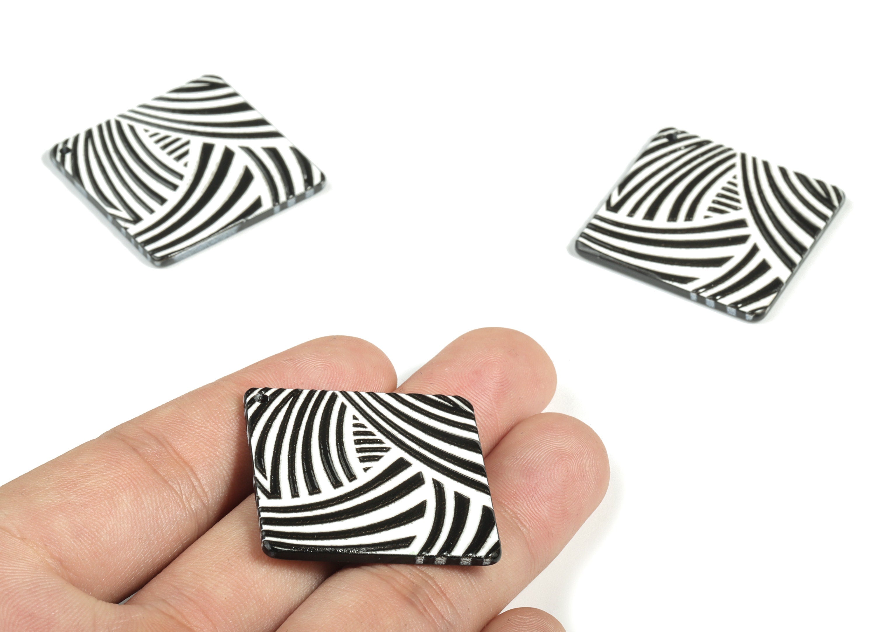 Acrylic Square Earring Charms - Acrylic Square Pendant - Earring Findings - Jewelry Making Supplies - 32.39x32.39x2.58mm - AC2221 - DOMEDBAZAAR