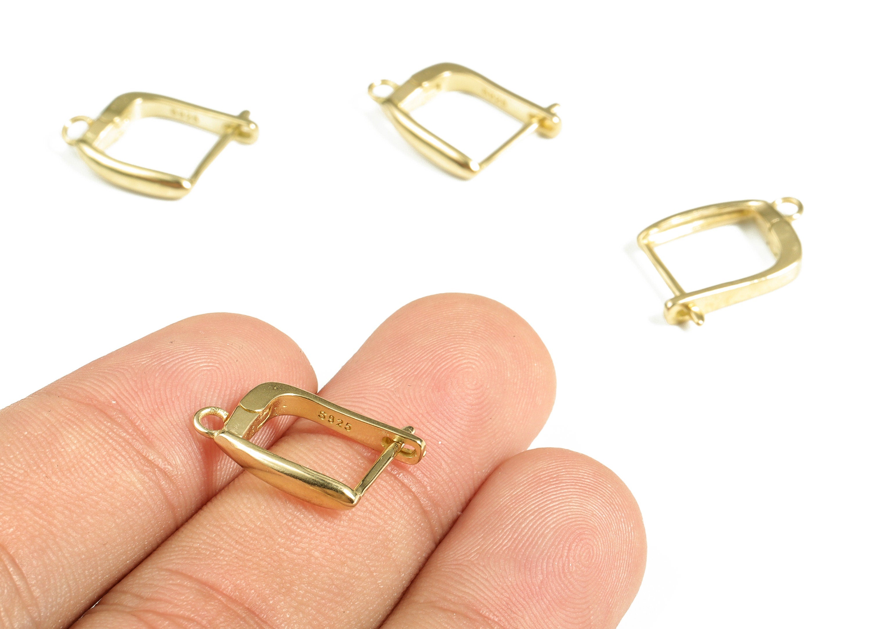 Brass Stud Earrings – Raw Brass Stud Earrings Finding With Hole Loop – Earring Findings - Earring Supplies - 16.84×13.92×1.07mm - PP4084 - DOMEDBAZAAR