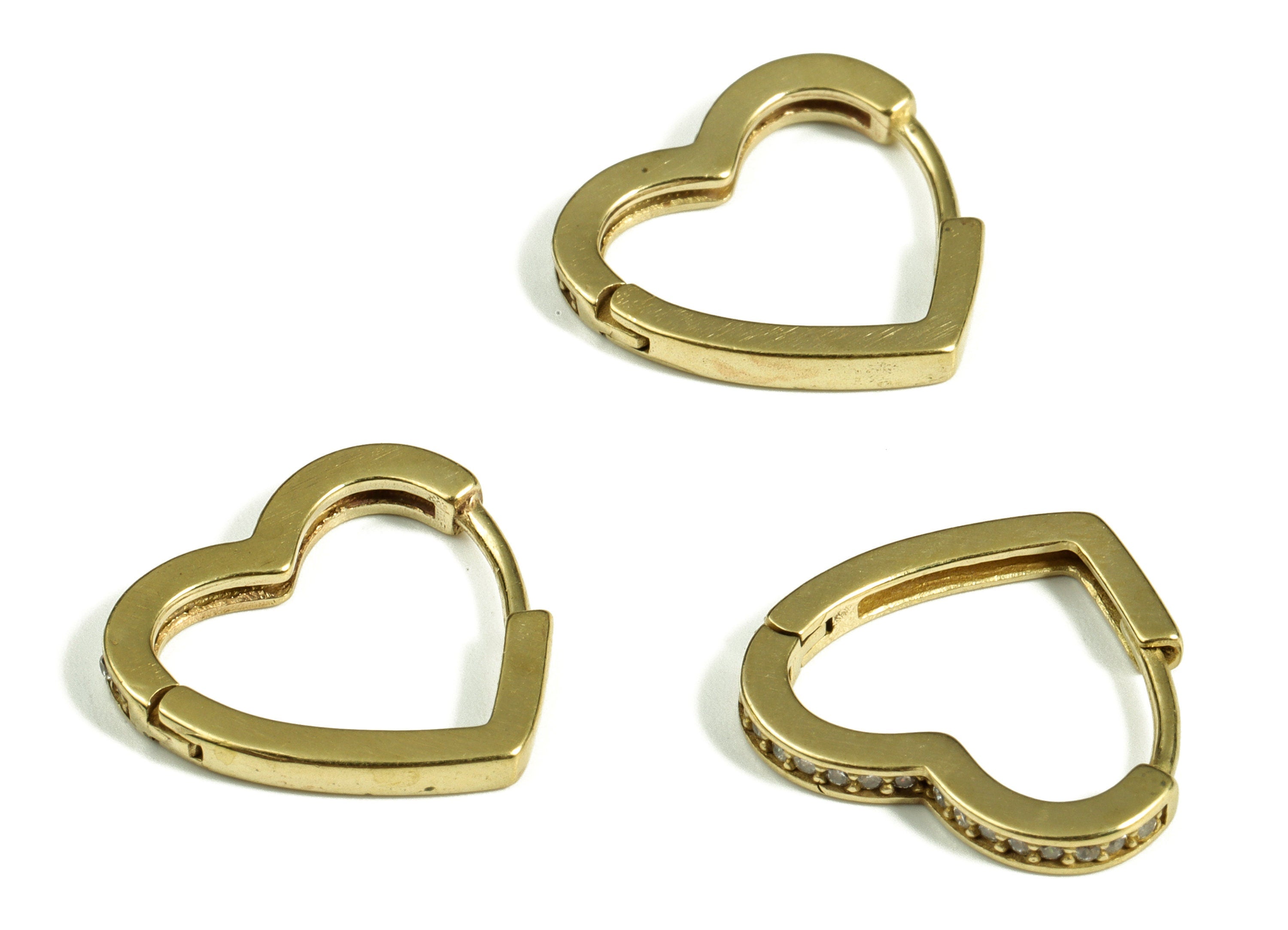 Love Heart Huggie Earring – Love Huggie – Cute Heart Hoop Huggies Earring – Love Hoop Earring For Women - 15.41×15.32×1.77mm - PP4103 - DOMEDBAZAAR
