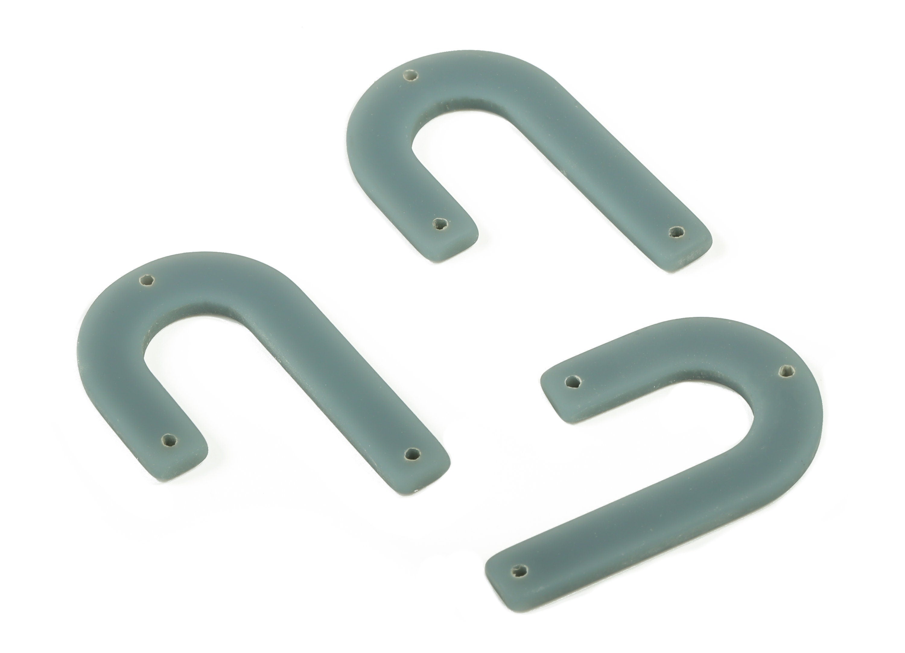 Acrylic Geometric Earring Connector - Matte U Acrylic Charms - Jewelry Supplies - 3 Holes - Color Code:A649 - 34.66x21.6x2.7mm - AC2267-A649 - DOMEDBAZAAR