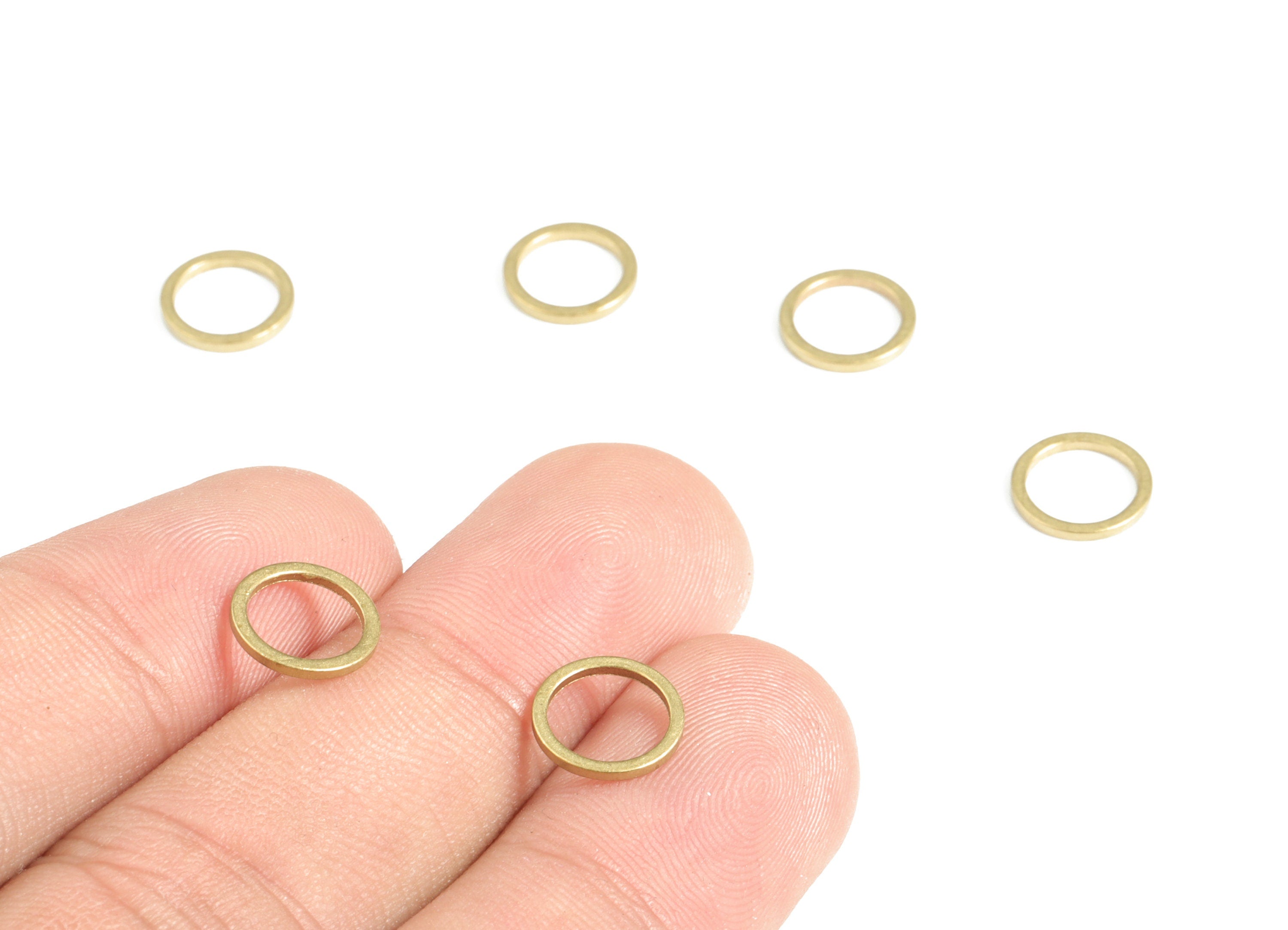 Raw Brass Circle Connector - Raw Brass Round Pendants - Closed Loop Rings - Earring Findings - Jewelry SuPPlies - 9.0x1.0x1.0mm - PP4138-9 - DOMEDBAZAAR