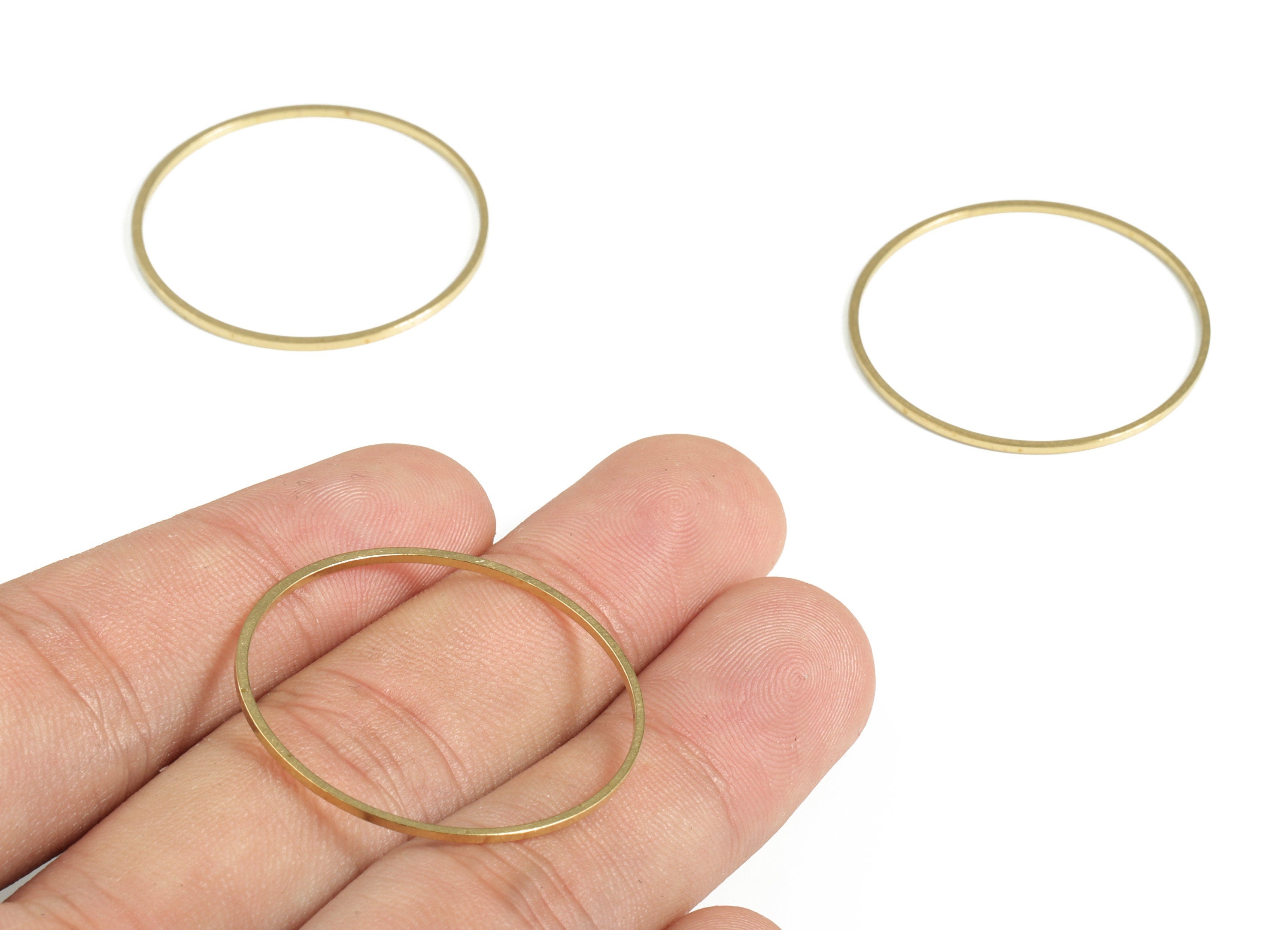 Brass Round Pendants - Brass Round Links - Raw Brass Circle Connector - Earring Findings - Jewelry Making SuPPlies - 32x1x1mm - PP4138-32 - DOMEDBAZAAR