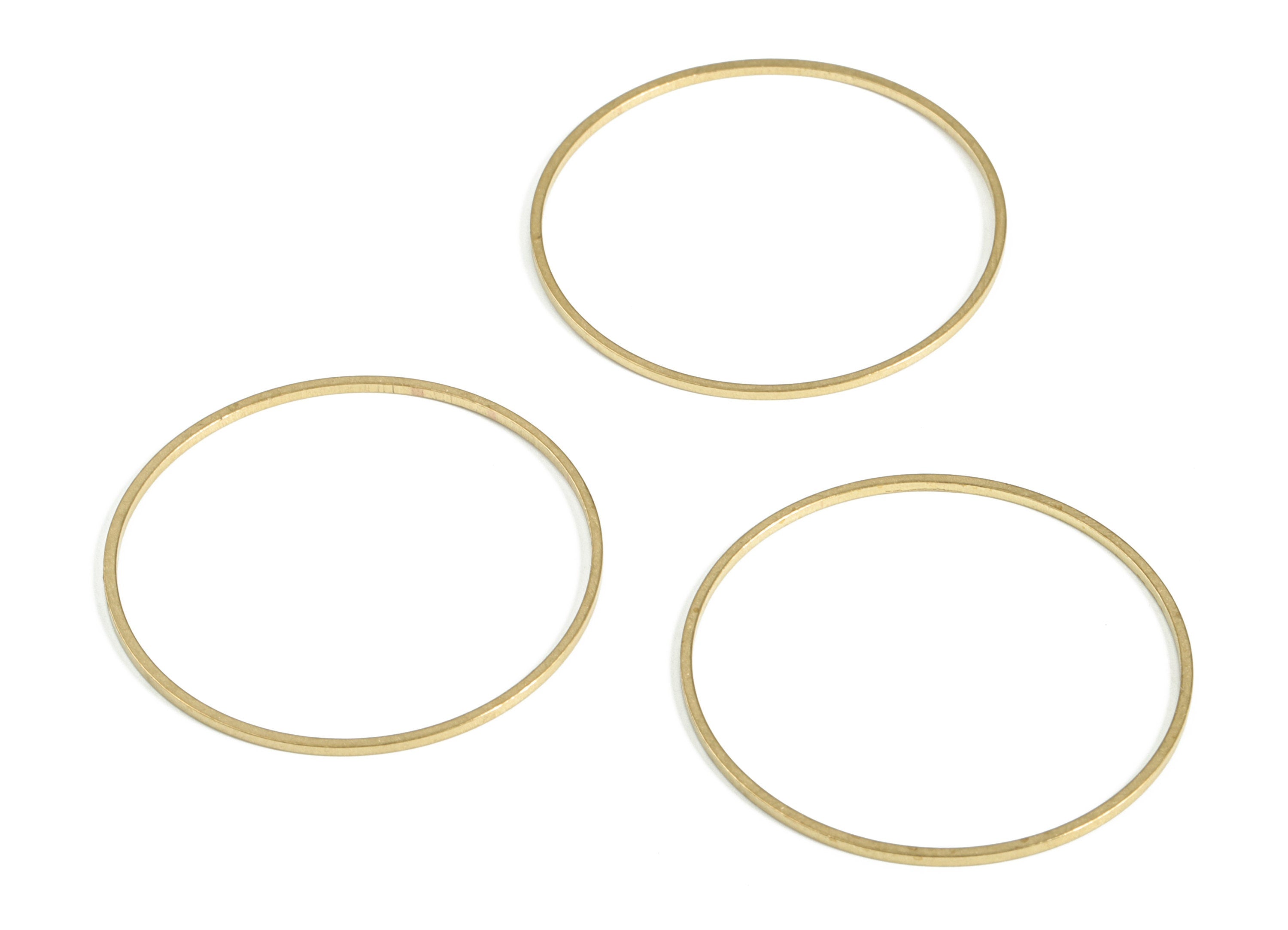 Brass Circle Connector - Raw Brass Round Pendant - Closed Loop Rings - Earring Findings - Jewelry Making SuPPlies - 35x1.0x1.0mm - PP4138-35 - DOMEDBAZAAR