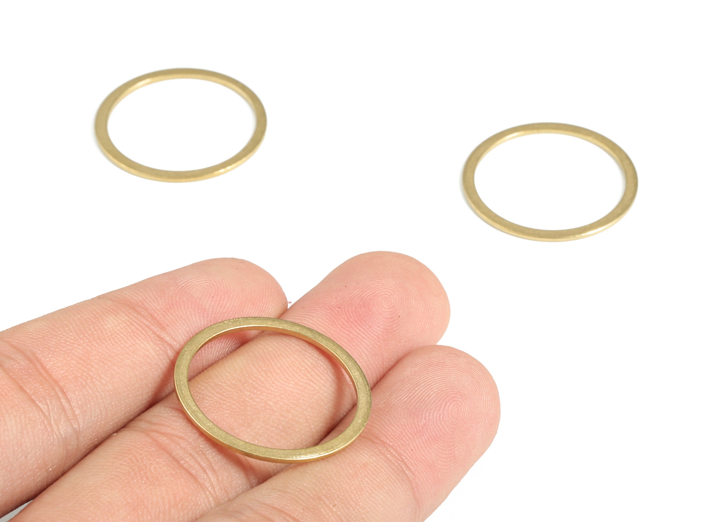 Raw Brass Circle Connector - Raw Brass Round Pendants - Closed Loop Rings - Earring Findings - Jewelry SuPPlies - 25x2.0x1.0mm - PP4139-25 - DOMEDBAZAAR