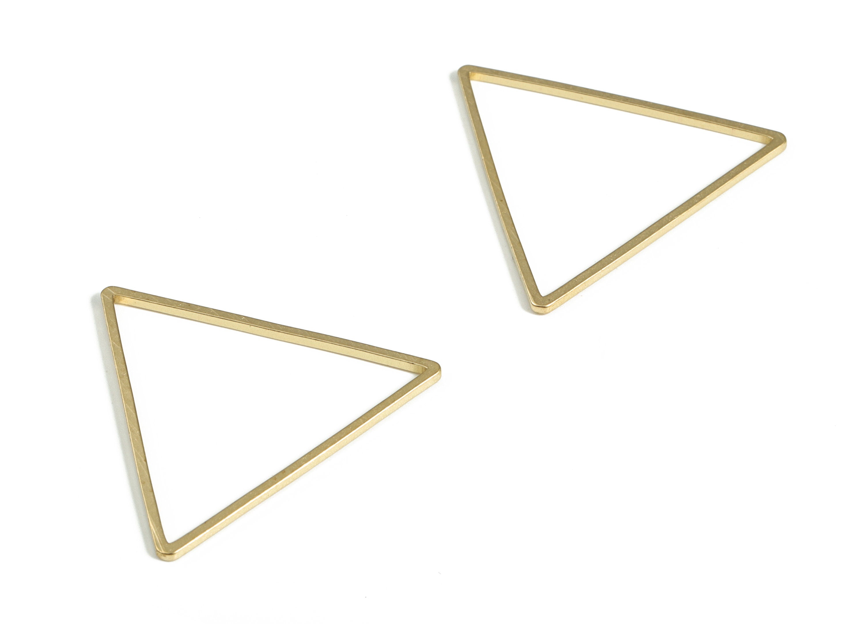 Brass Triangle Charms - Triangle Shaped Raw Brass Pendant - Earring Finding - Brass Triangle - Jewelry SuPPlies - 29.0x1.0x1.0mm - PP4144-29 - DOMEDBAZAAR