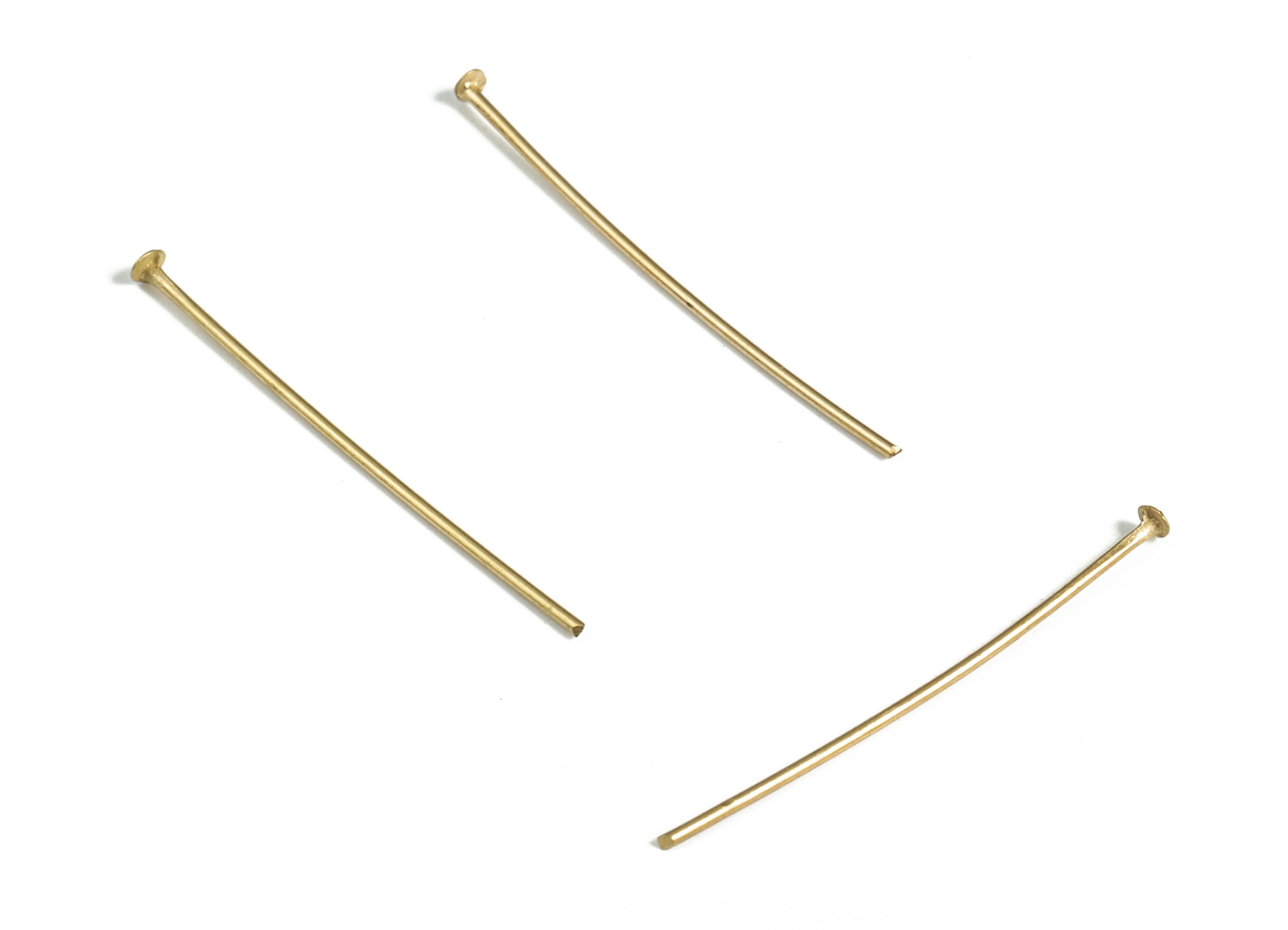 Brass Head Pins - Brass Pins for DIY Necklaces and Bracelets - Brass Earrings Findings – Jewelry Making Supplies - 30x0.68mm - PP4146-30 - DOMEDBAZAAR