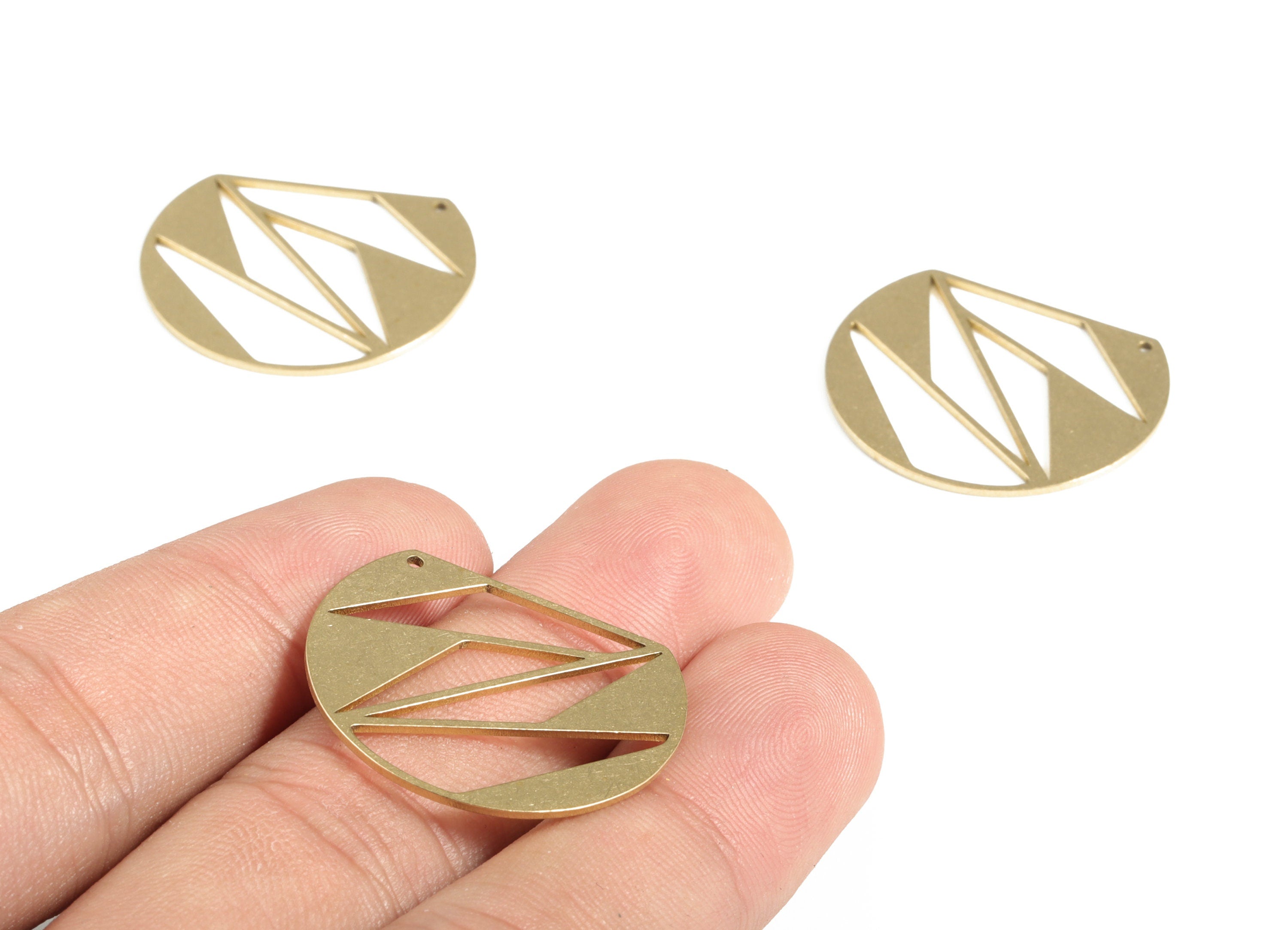 Brass Blank Curve Pendant Charms - Raw Brass Earring Charms – Earring Findings – Jewelry Making Supplies - 27.14x22.8x0.78mm - PP4153 - DOMEDBAZAAR