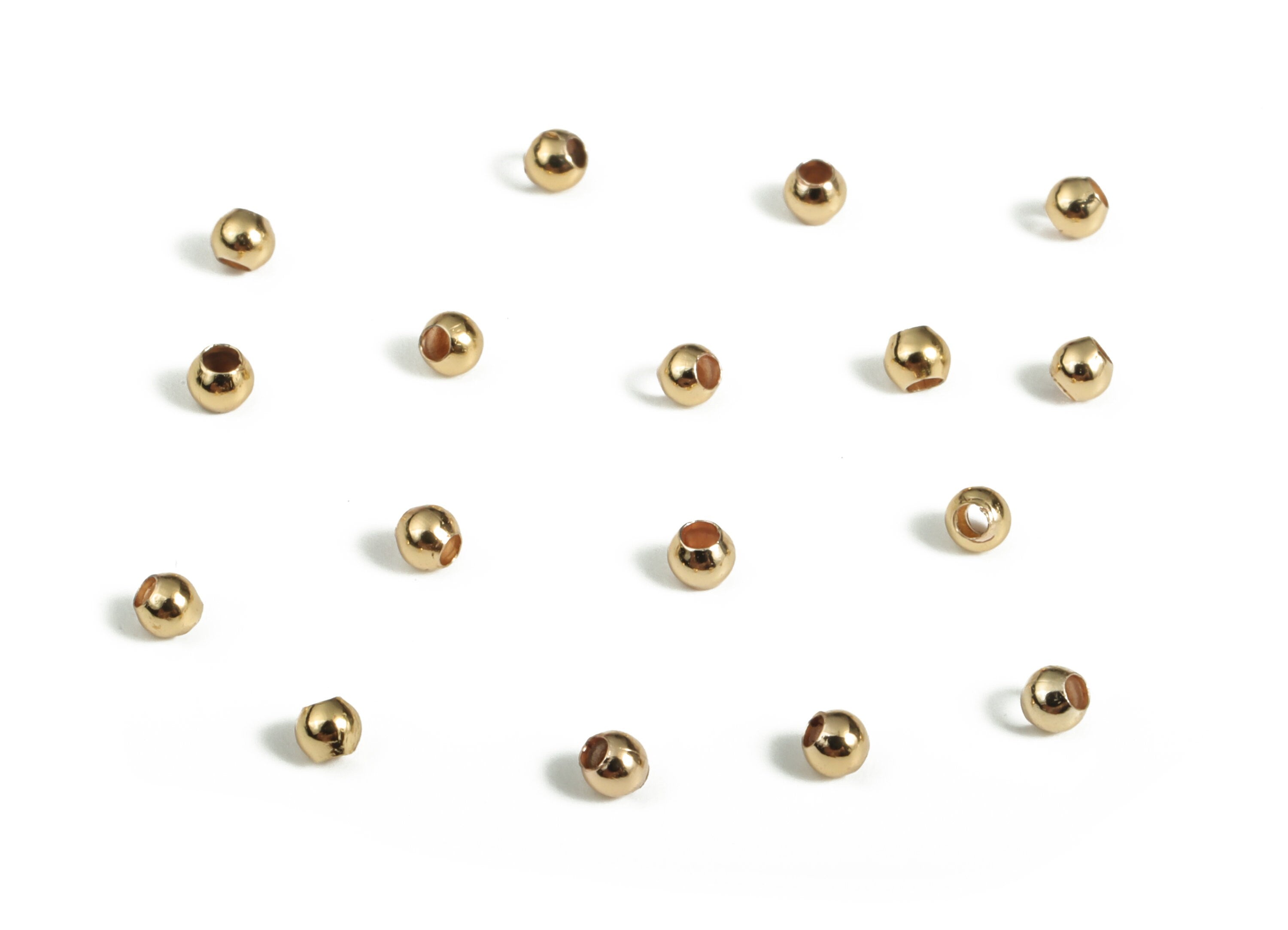 Brass Spacer Ball Beads - Gold Round Spacer Ball Beads - 18K Real Gold Plated Brass - Jewelry Making Supplies - 2x1.72mm - RGP3073 - DOMEDBAZAAR