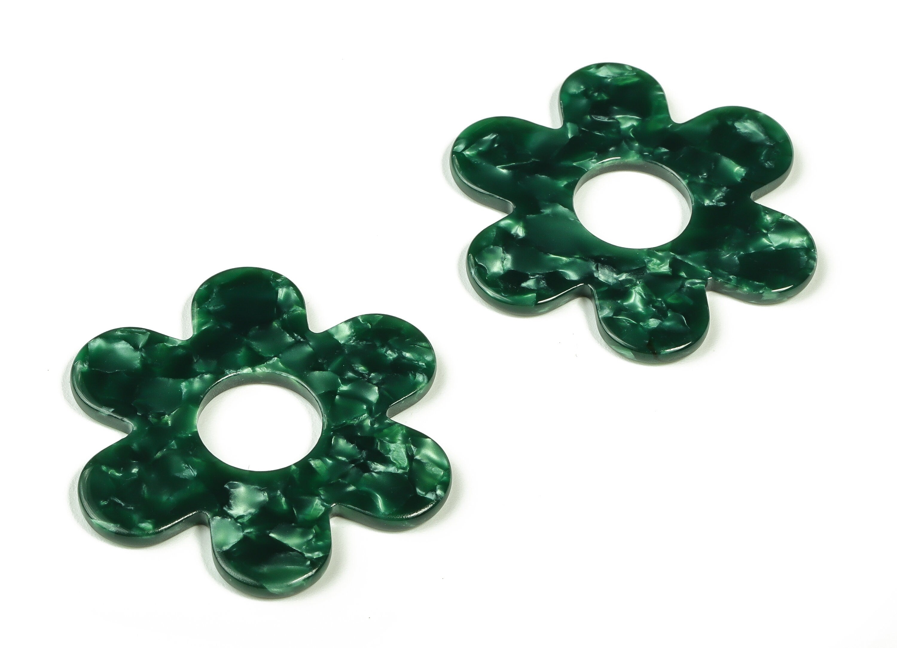 Acrylic Flower Earring Charms - Acrylic Flower Pendant - Jewelry Making Supplies - Color Code:A404 - 42.12x42.08x2.57mm - AC2290-A404 - DOMEDBAZAAR