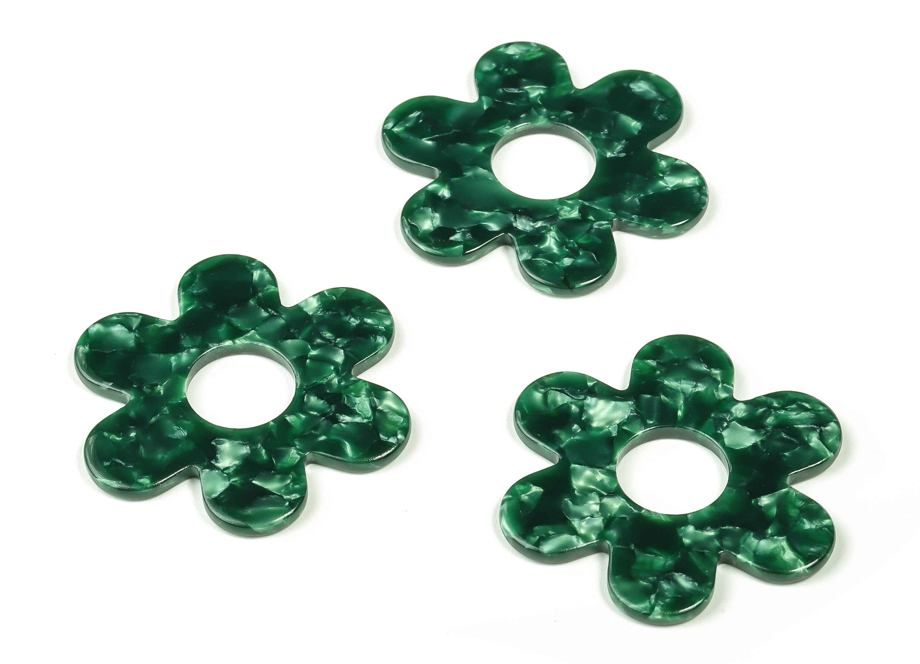 Acrylic Flower Earring Charms - Acrylic Flower Pendant - Jewelry Making Supplies - Color Code:A404 - 42.12x42.08x2.57mm - AC2290-A404 - DOMEDBAZAAR