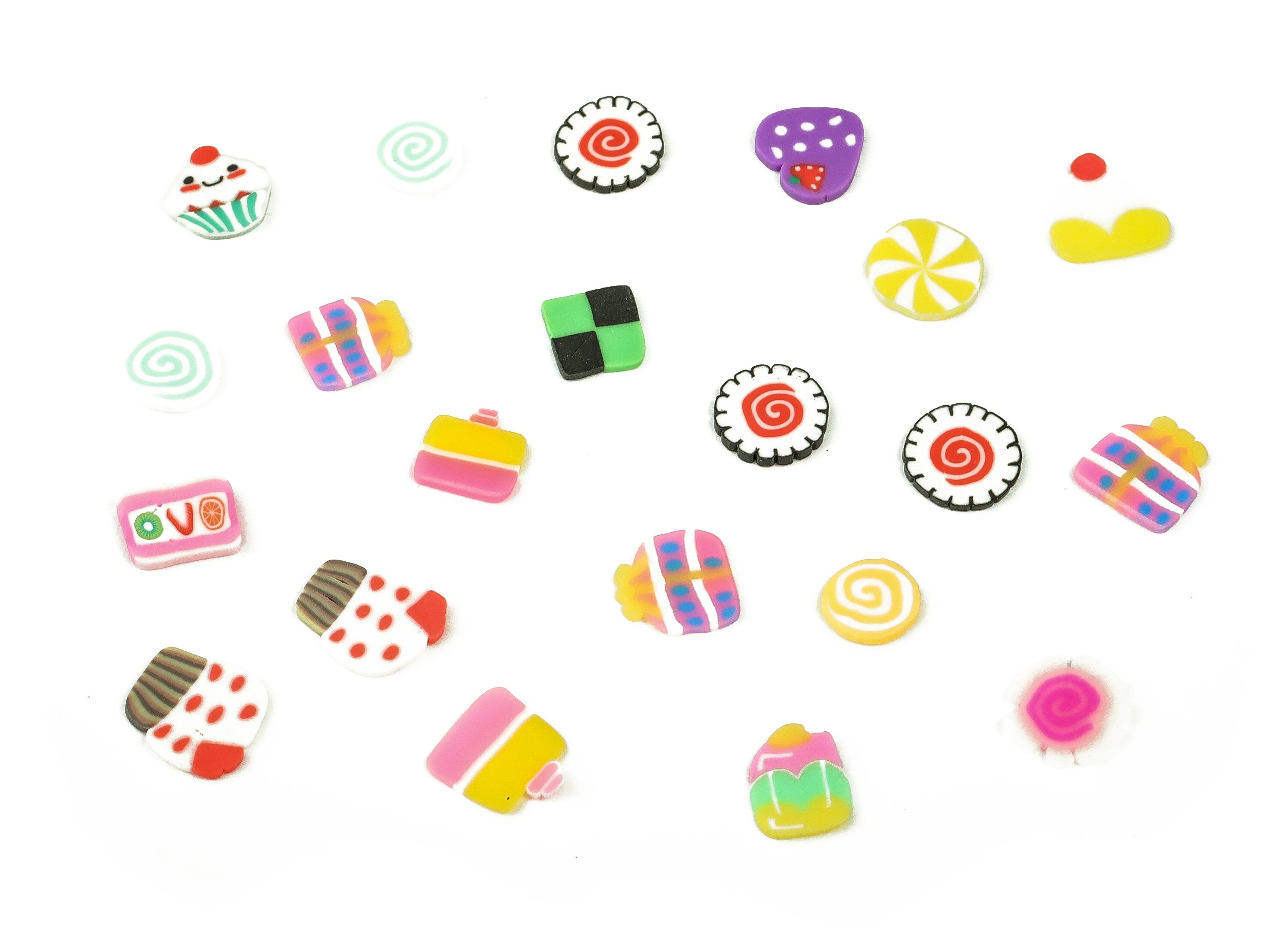 Mix Polymer Clay Wall Hanging - Candy and Cake Clay Slices - Sprinkles Polymer Clay Slices –DIY Polymer Clay - 5.66x4.06x0.74mm - PC2307 - DOMEDBAZAAR