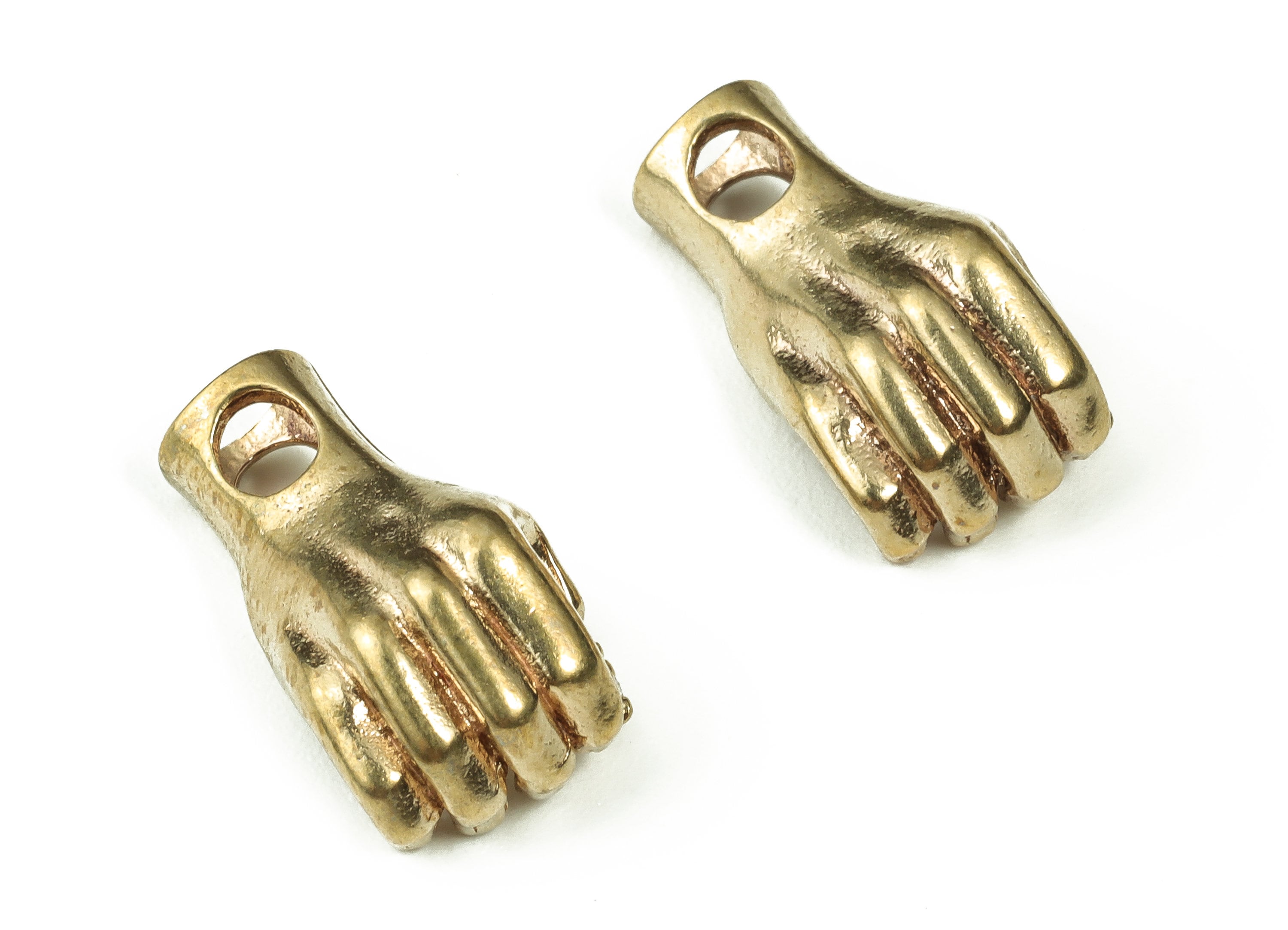 Raw Brass Hand Pendant Charms - Brass Hand Earring Charms with Zircon – DIY Jewelry Making Supplies - 17.07x8.88x2.21mm - PP4373 - DOMEDBAZAAR