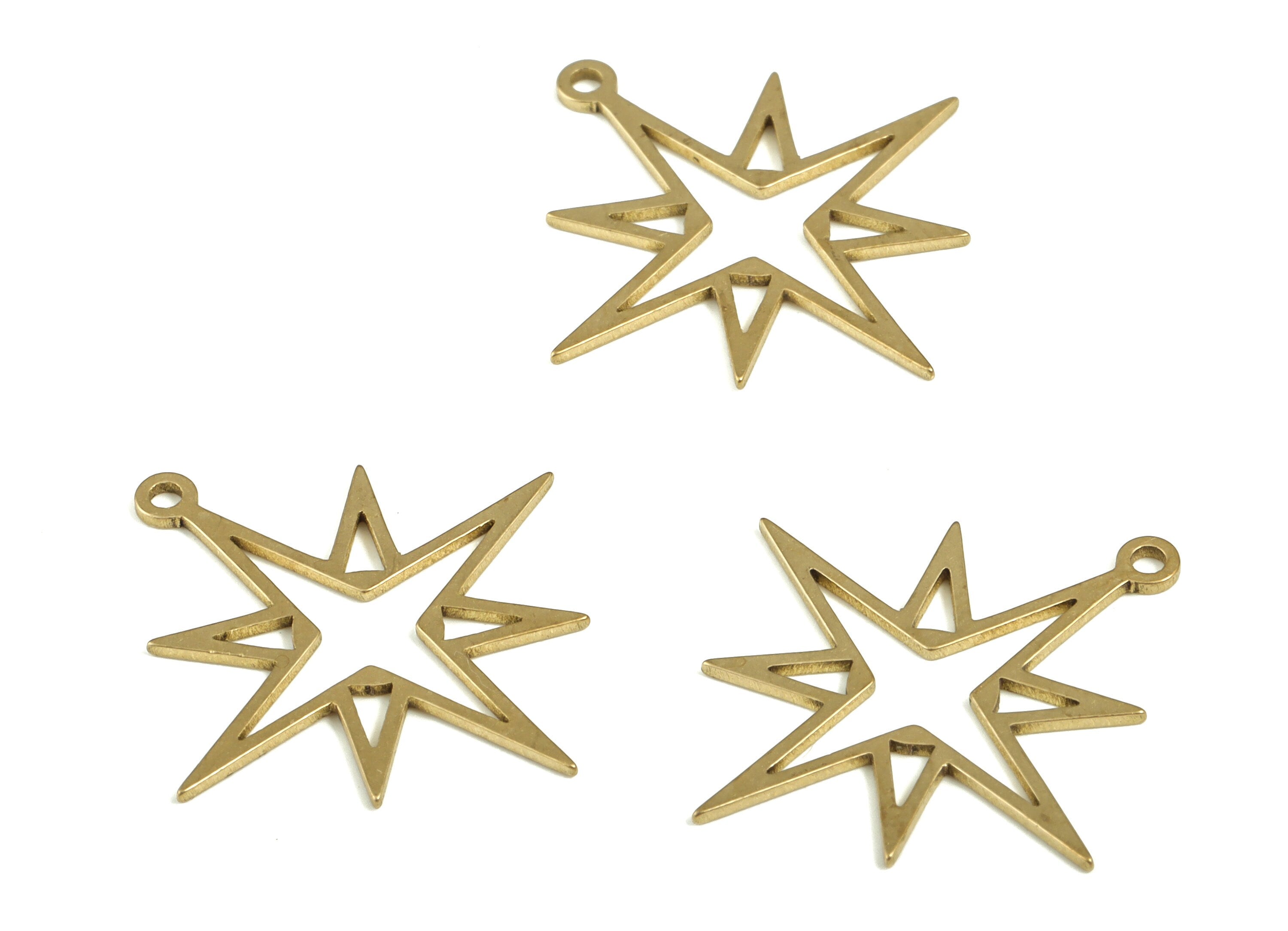 Brass Planet Earring Charms - Raw Brass Planet Pendant - Earring Findings - Jewelry Making Supplies - 22.51x21.51x0.67mm - PP4215 - DOMEDBAZAAR
