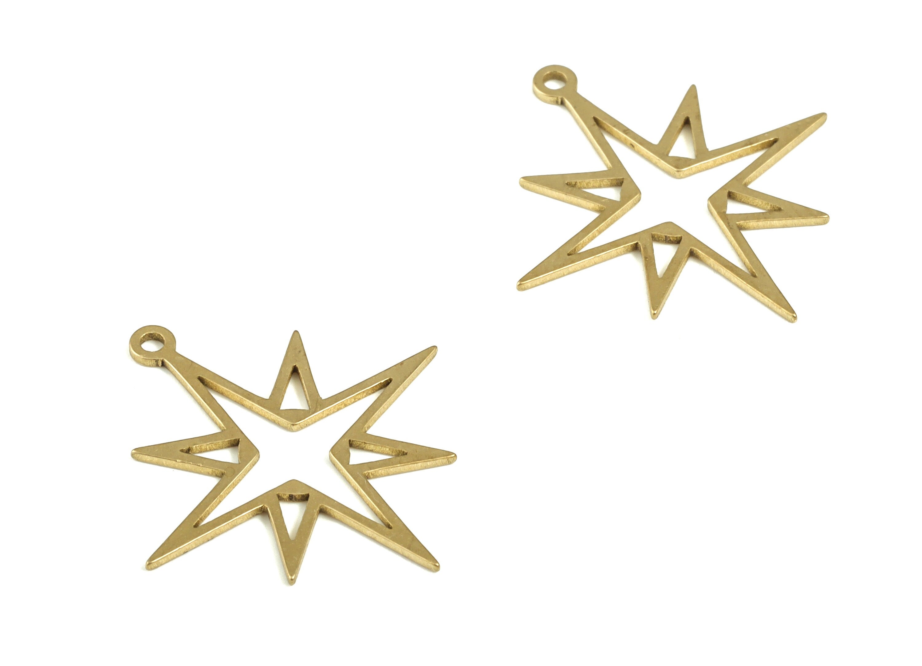 Brass Planet Earring Charms - Raw Brass Planet Pendant - Earring Findings - Jewelry Making Supplies - 22.51x21.51x0.67mm - PP4215 - DOMEDBAZAAR