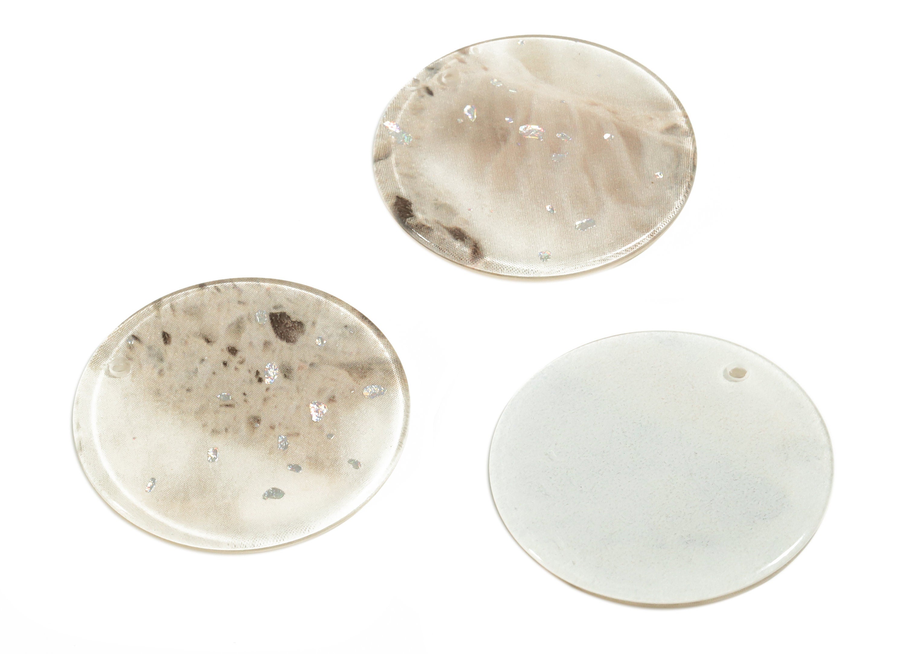 Acrylic Round Charms - Coin Earrings and Pendant - Jewelry Making Supplies - Color Code: A389 - 34.68x34.68x3.23mm - AC1135-A389 - DOMEDBAZAAR