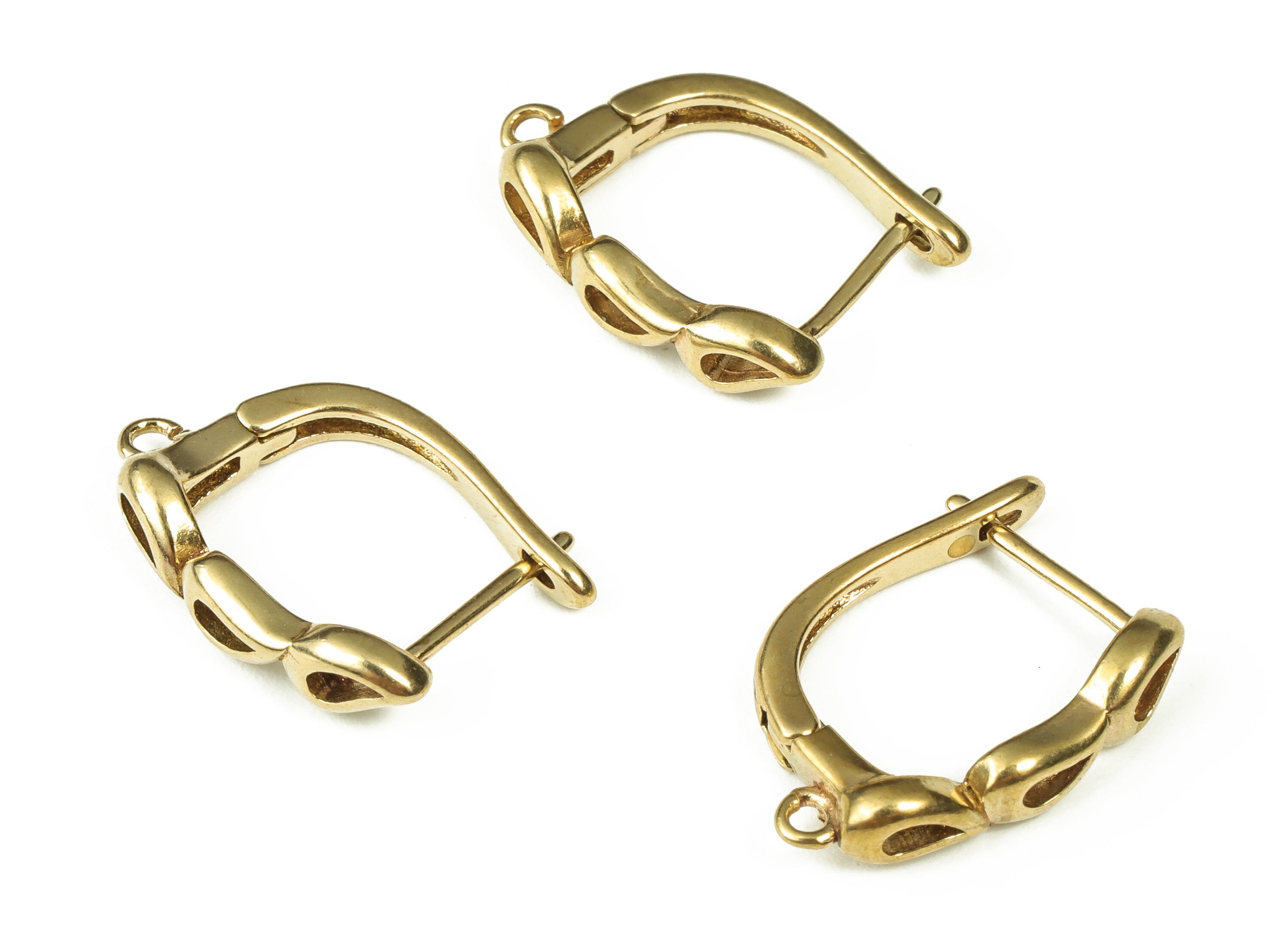 Raw Brass Stud Earring - Brass Earring Stud with Open Ring - Dainty Earring Findings - Jewelry Making Supplies - 18.22x13.11x1.92mm- PP4385 - DOMEDBAZAAR