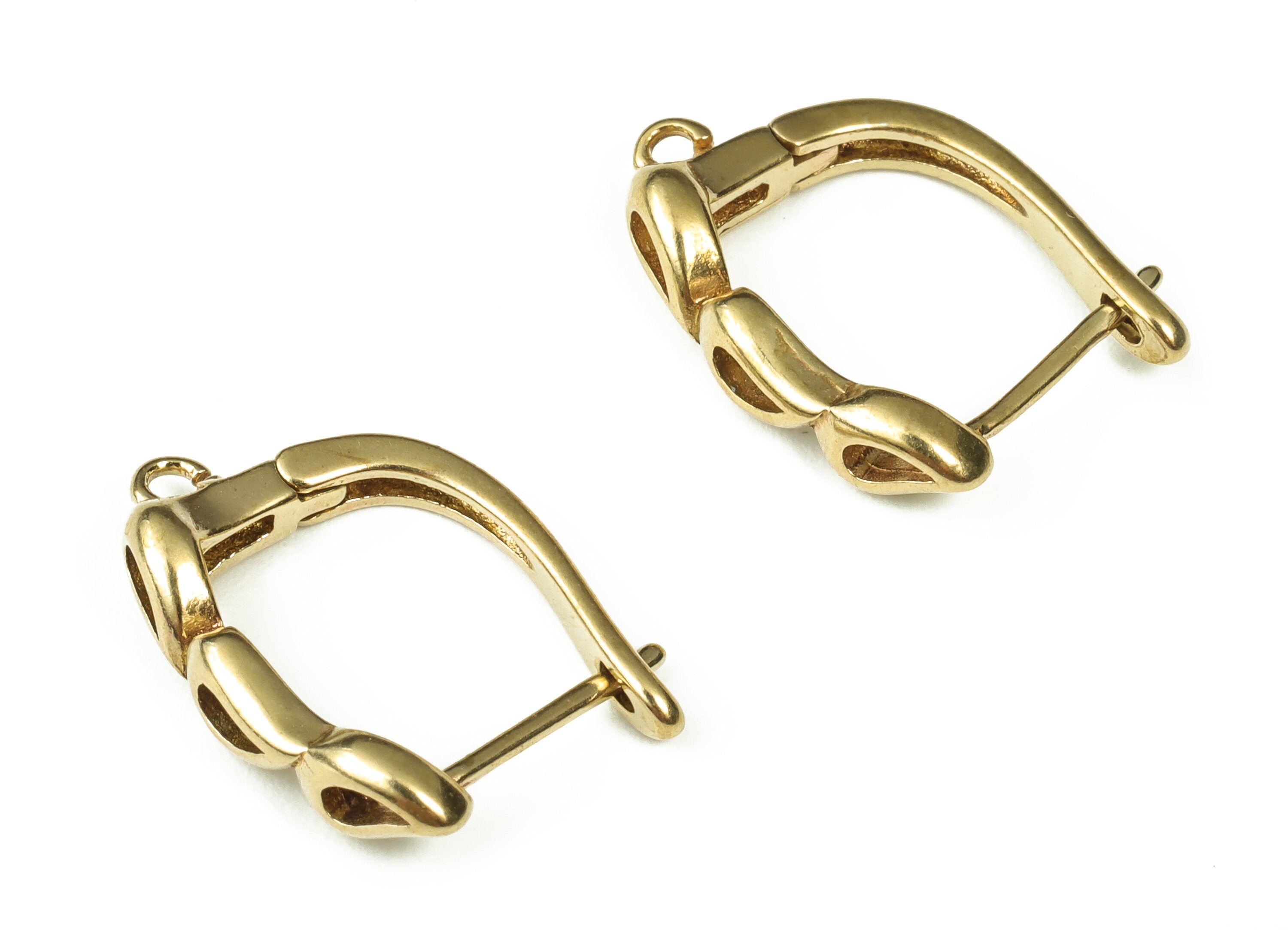 Raw Brass Stud Earring - Brass Earring Stud with Open Ring - Dainty Earring Findings - Jewelry Making Supplies - 18.22x13.11x1.92mm- PP4385 - DOMEDBAZAAR